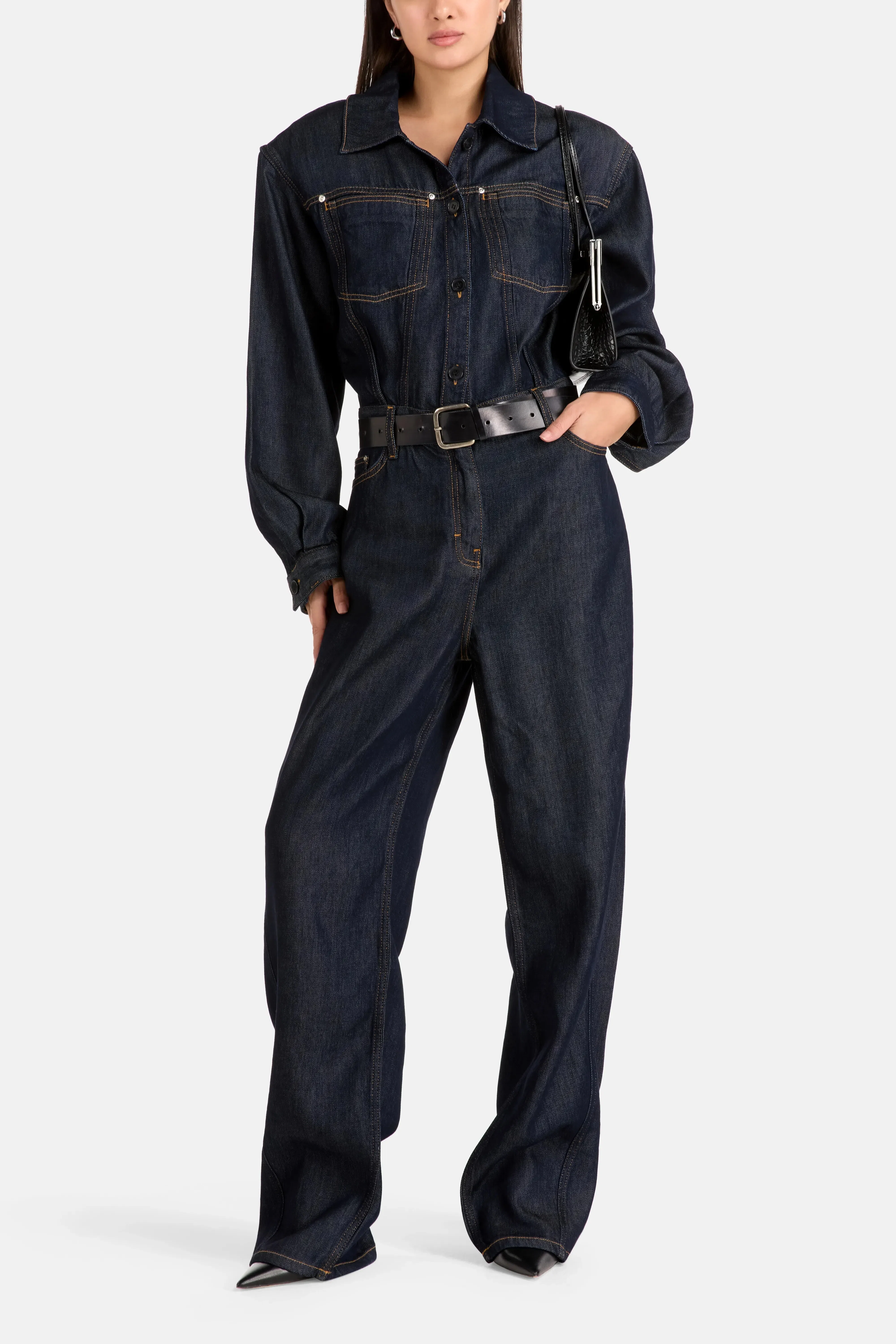 IRO Rafaele Denim Jumpsuit in Blue