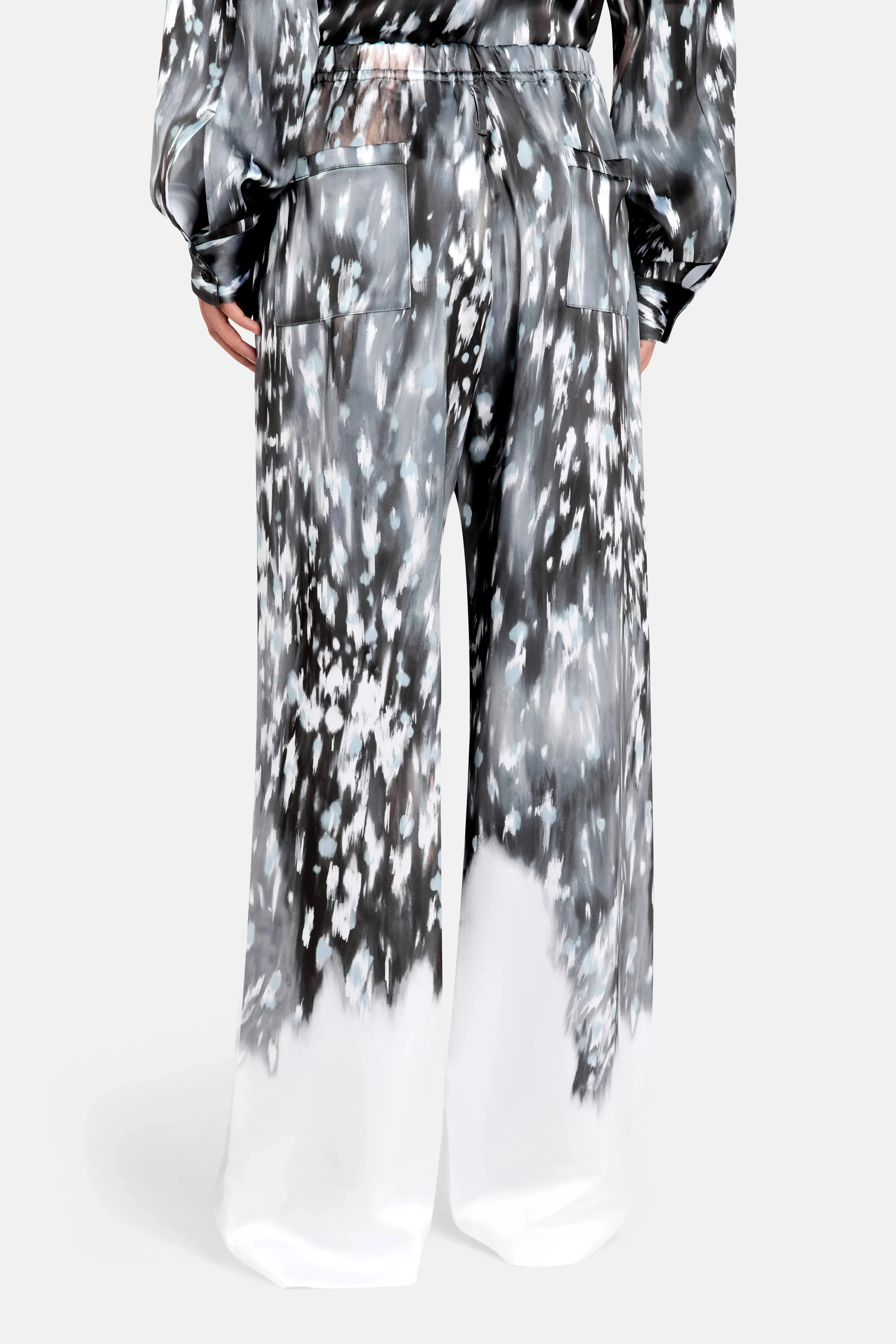 IRO Veolina Patterned Wide Legged Trousers in Grey