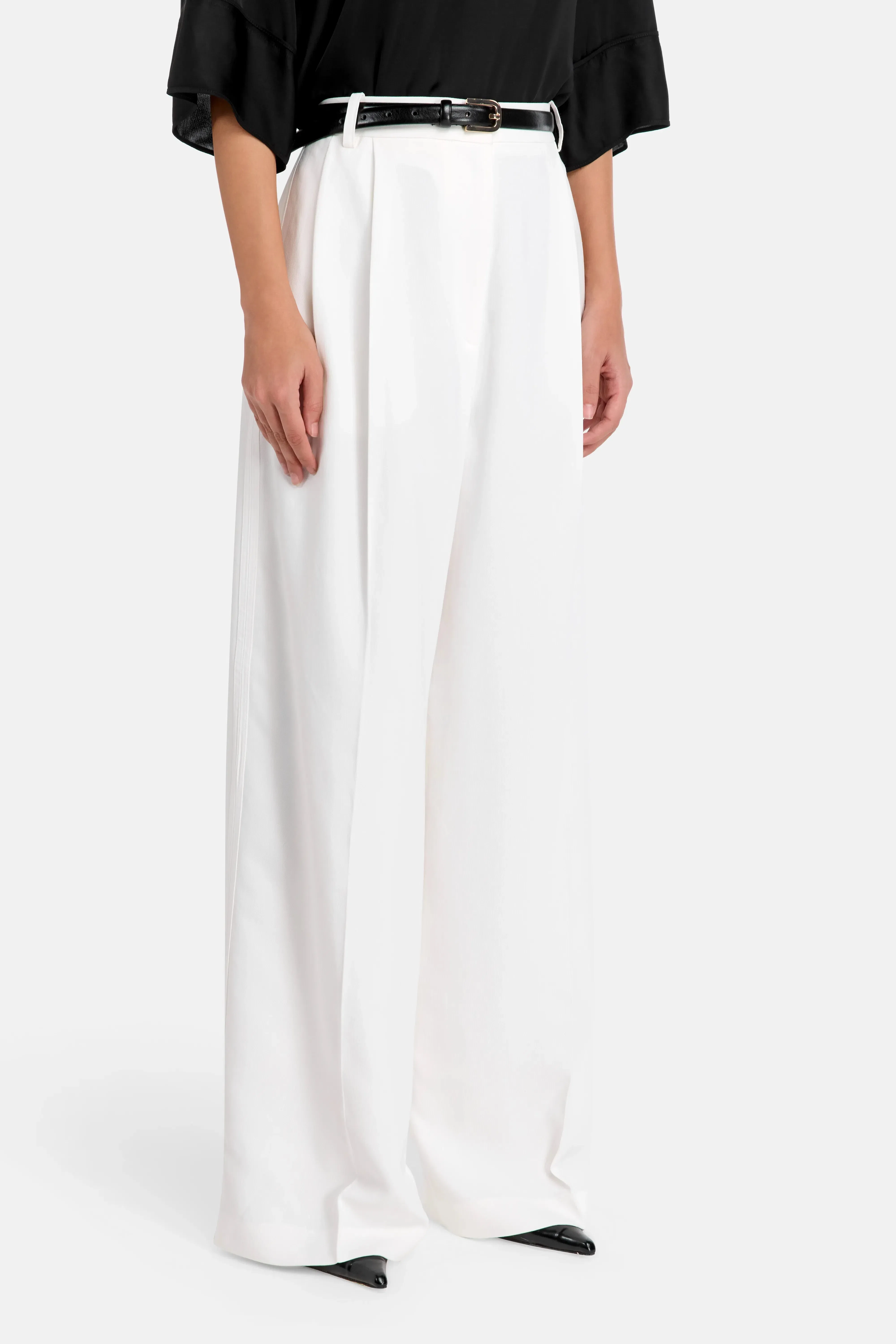 IRO Helis Wide Legged High Waisted Trousers in White
