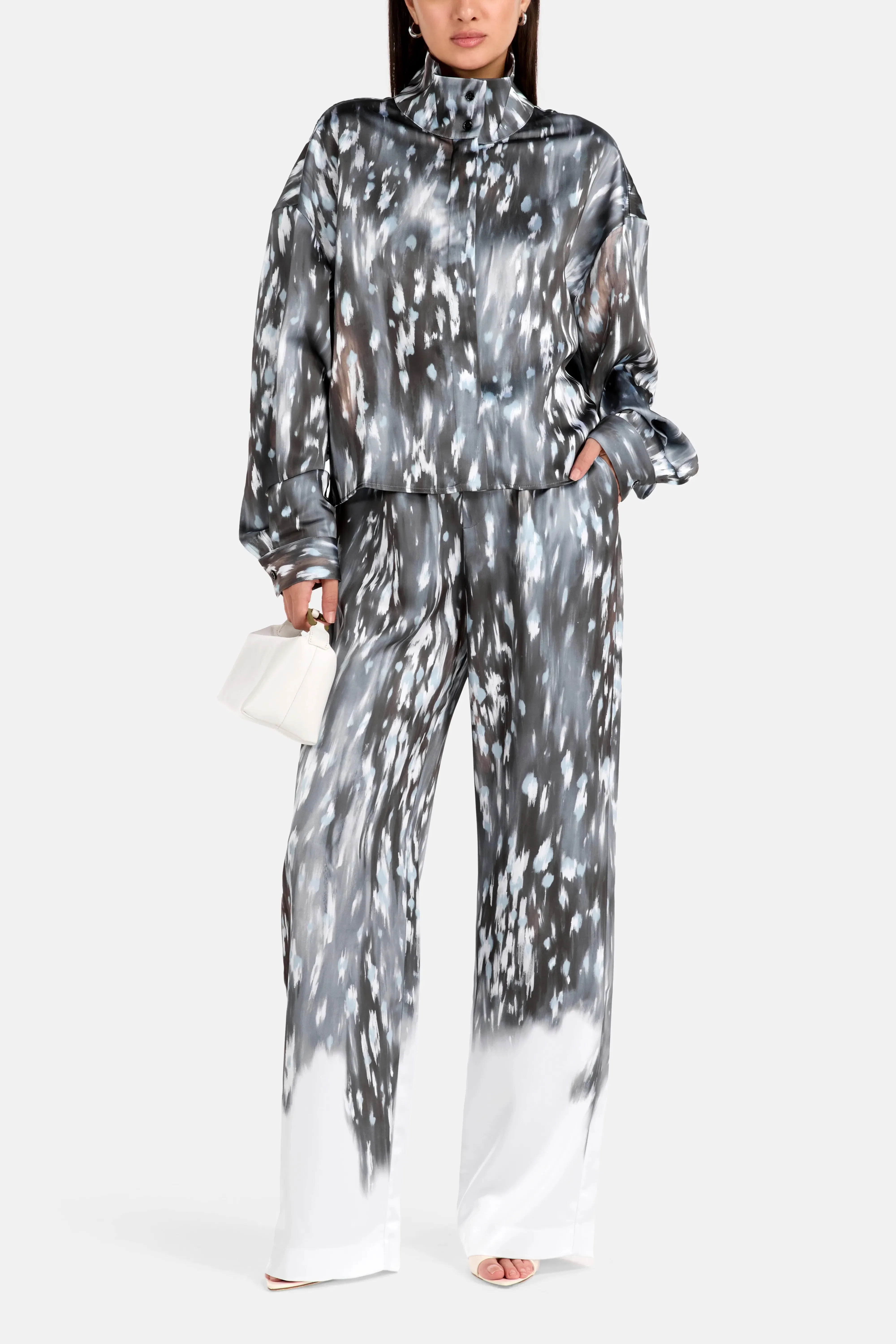 IRO Vannilia Patterned Blouse in Grey