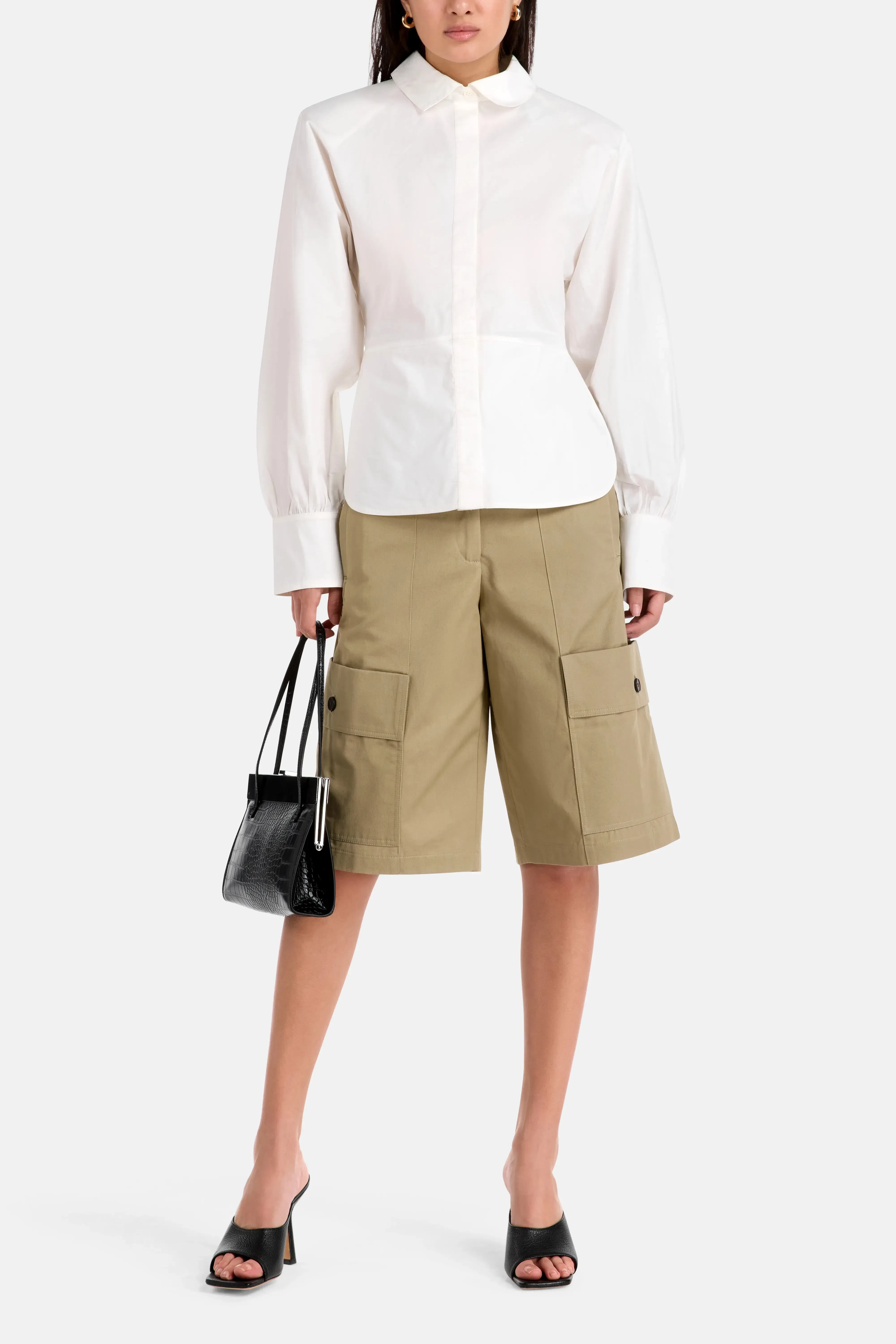 IRO Janine Button Up Cotton Shirt in White