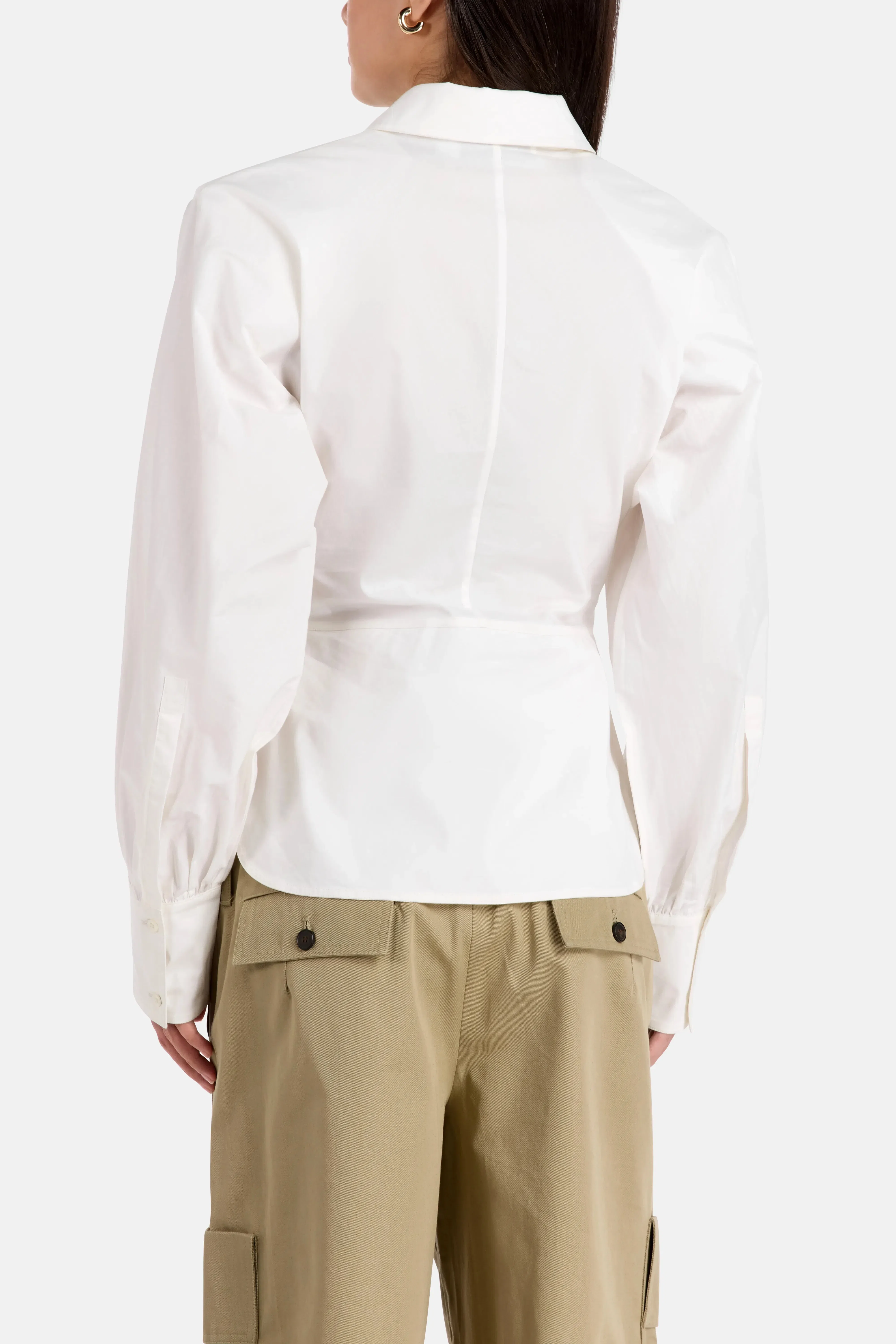 IRO Janine Button Up Cotton Shirt in White