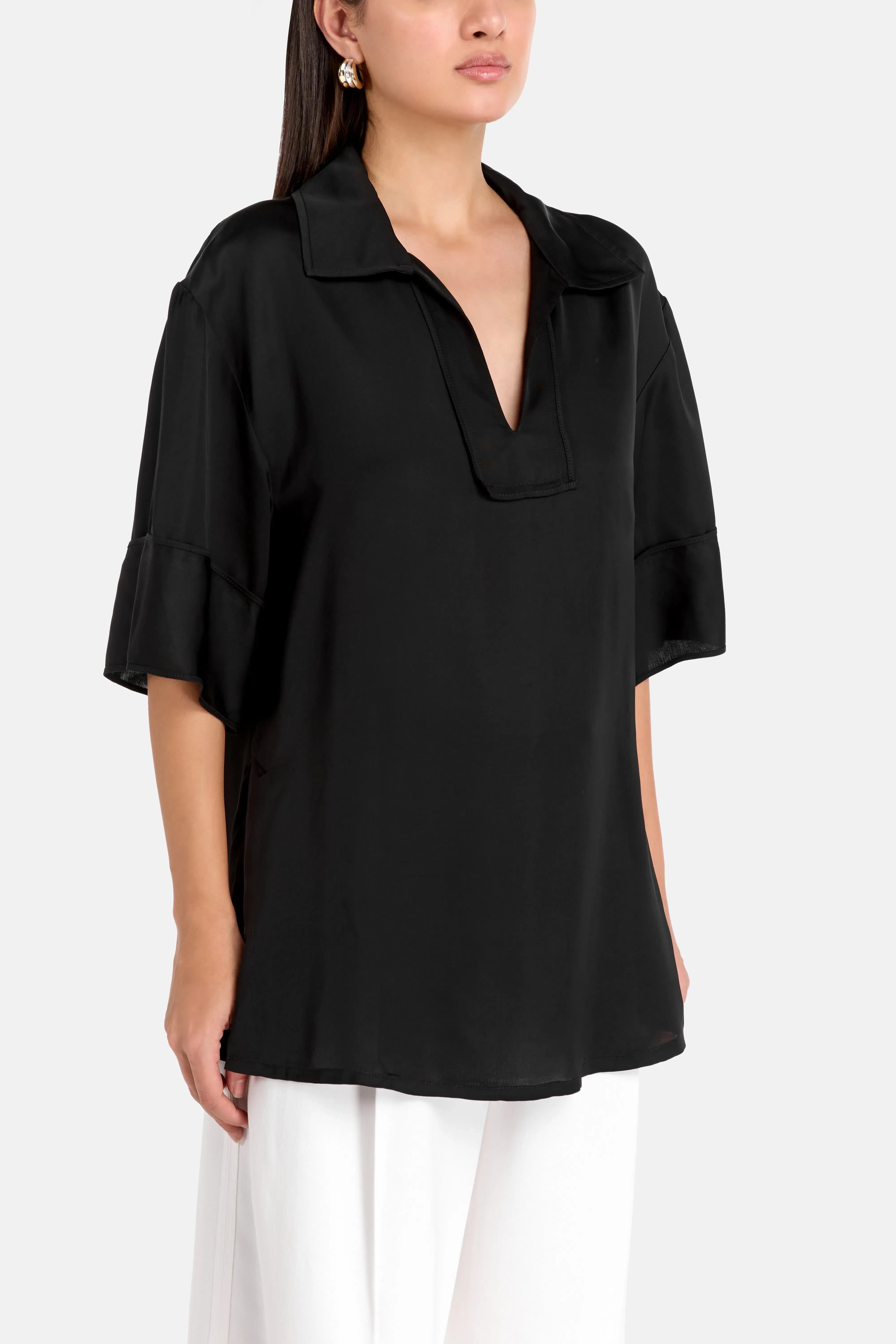 IRO Umini V Neck Blouse in Black