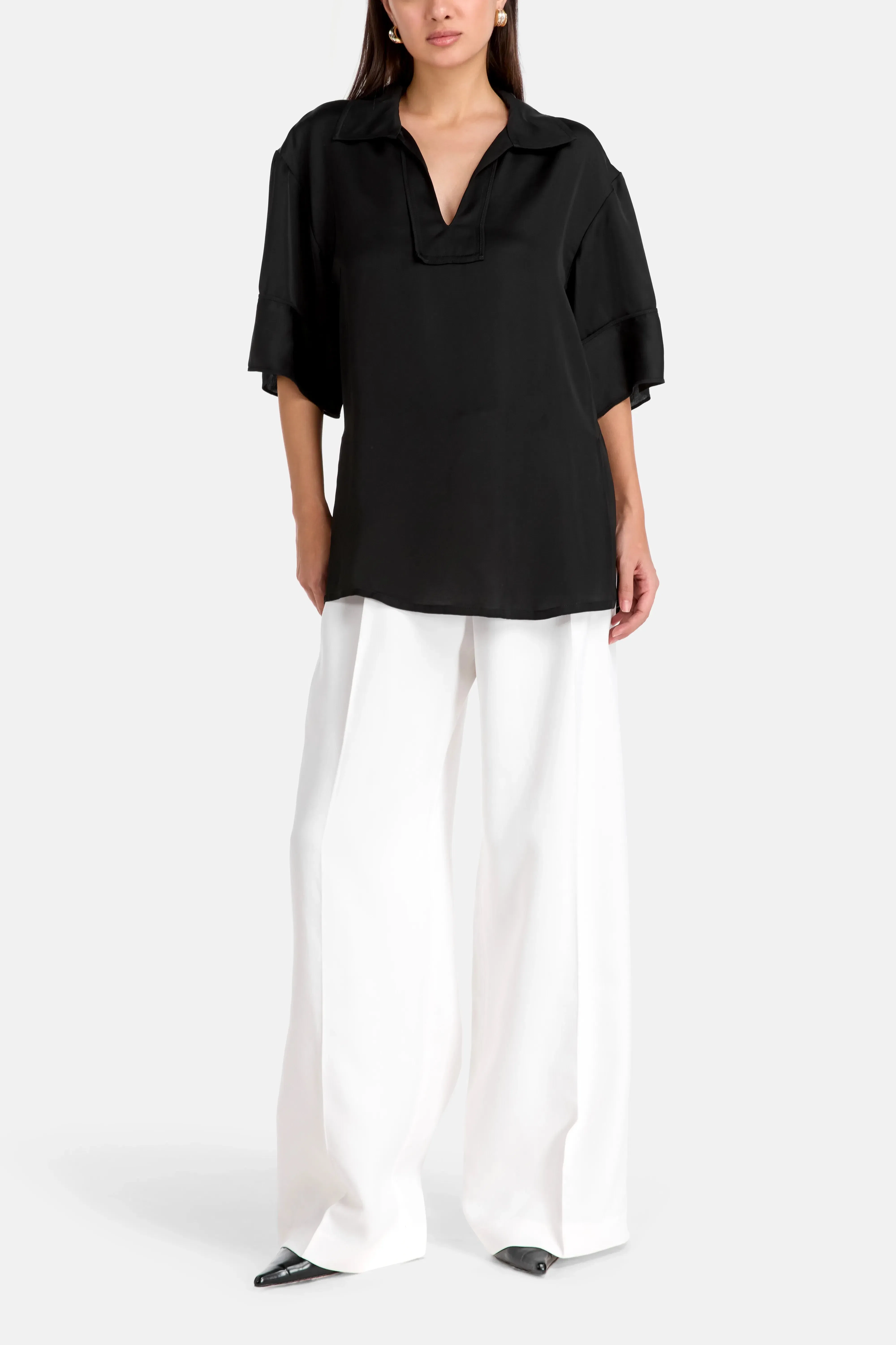 IRO Umini V Neck Blouse in Black
