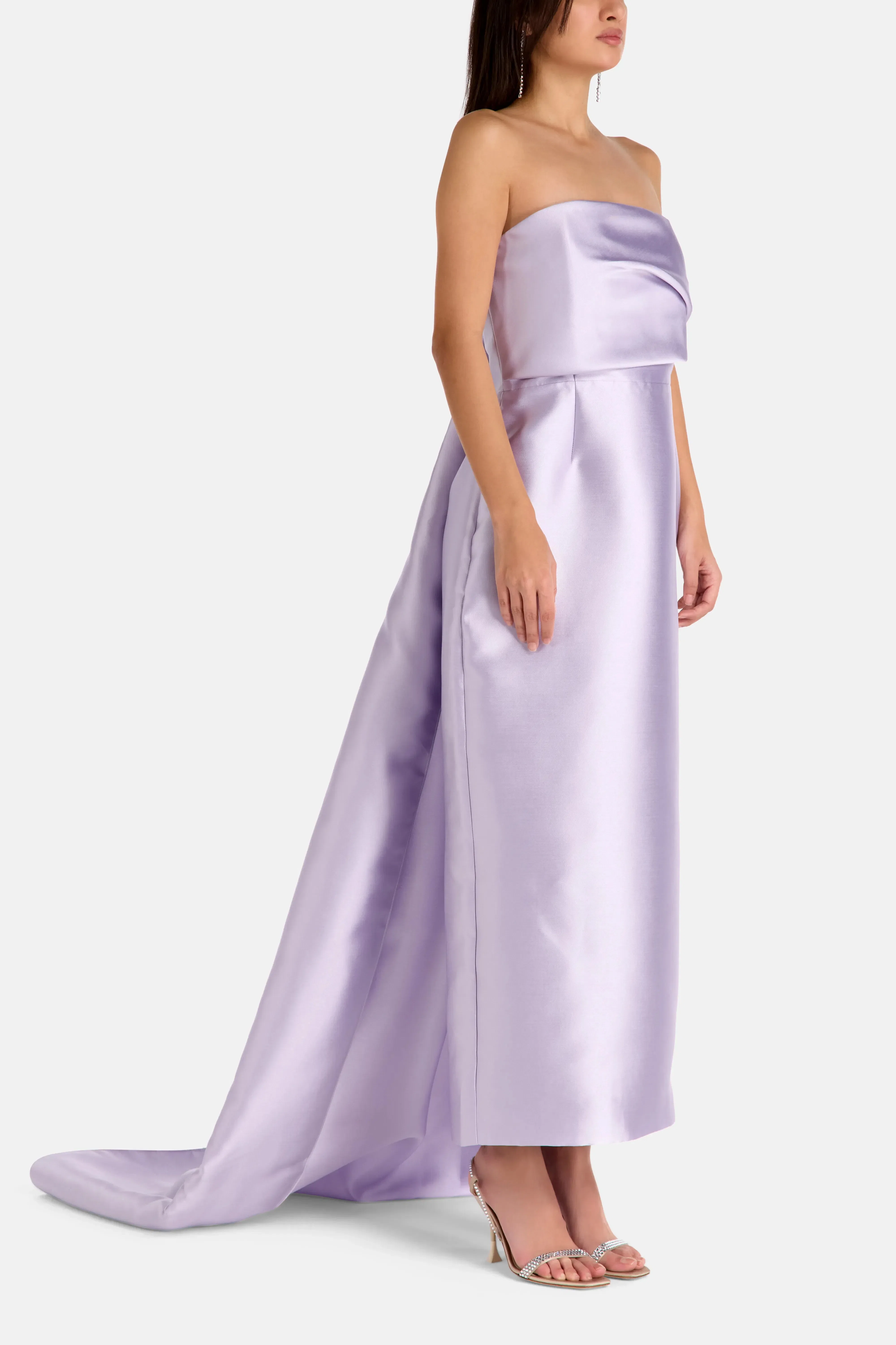 Solace London Kiki Midaxi Strapless Evening Gown in Purple