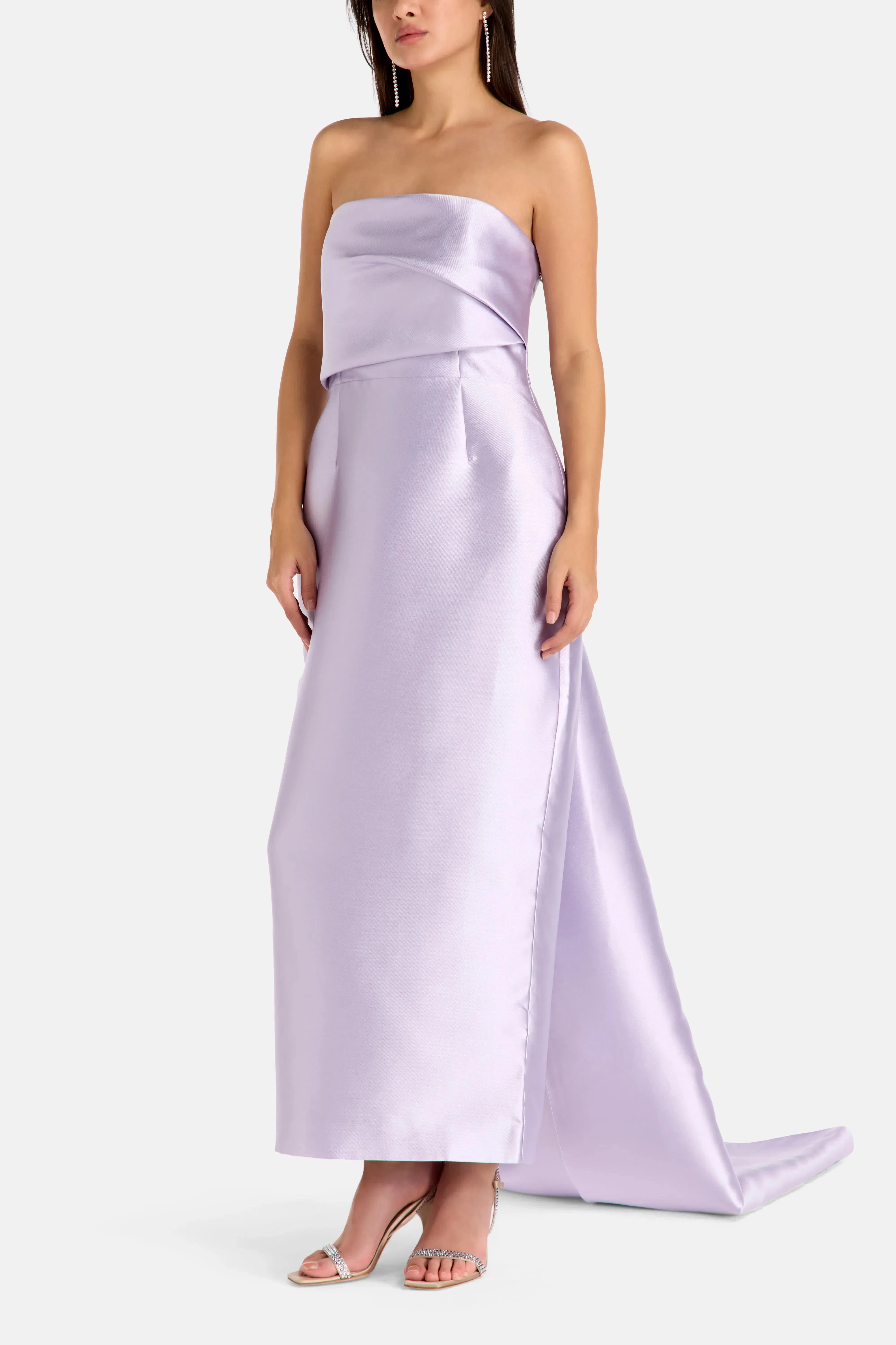 Solace London Kiki Midaxi Strapless Evening Gown in Purple