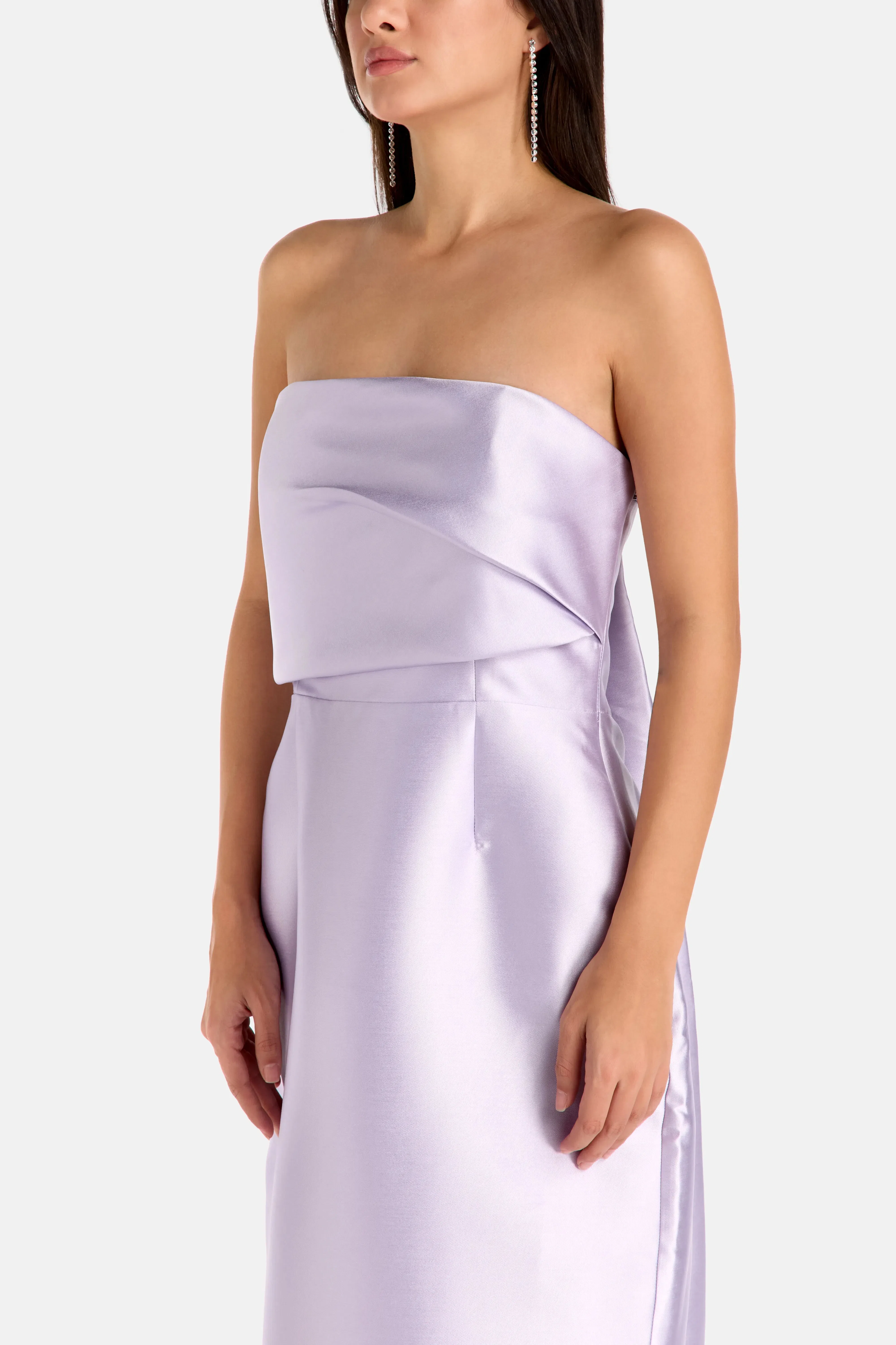 Solace London Kiki Midaxi Strapless Evening Gown in Purple