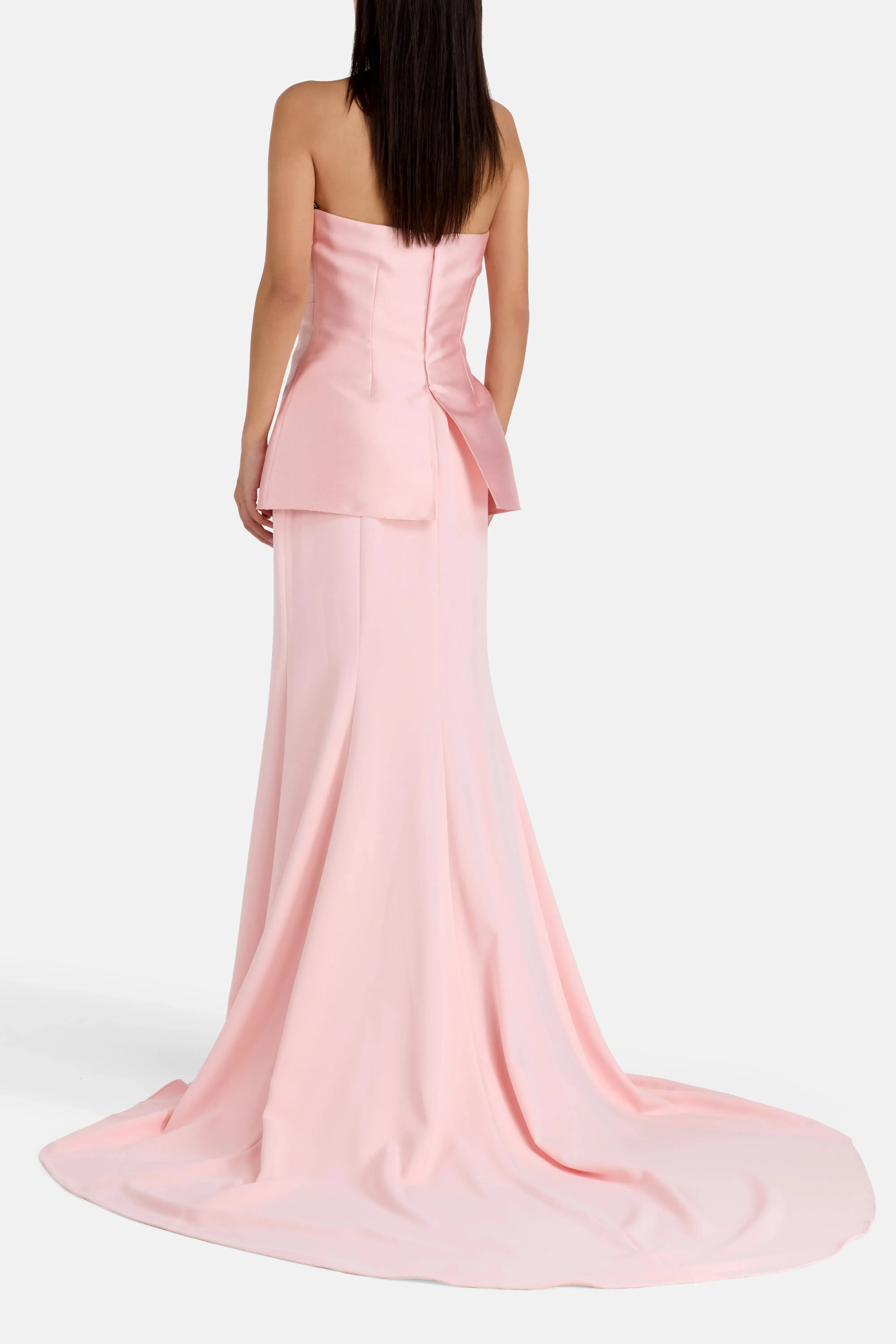 Solace London Alia Strapless Evening Gown in Pink