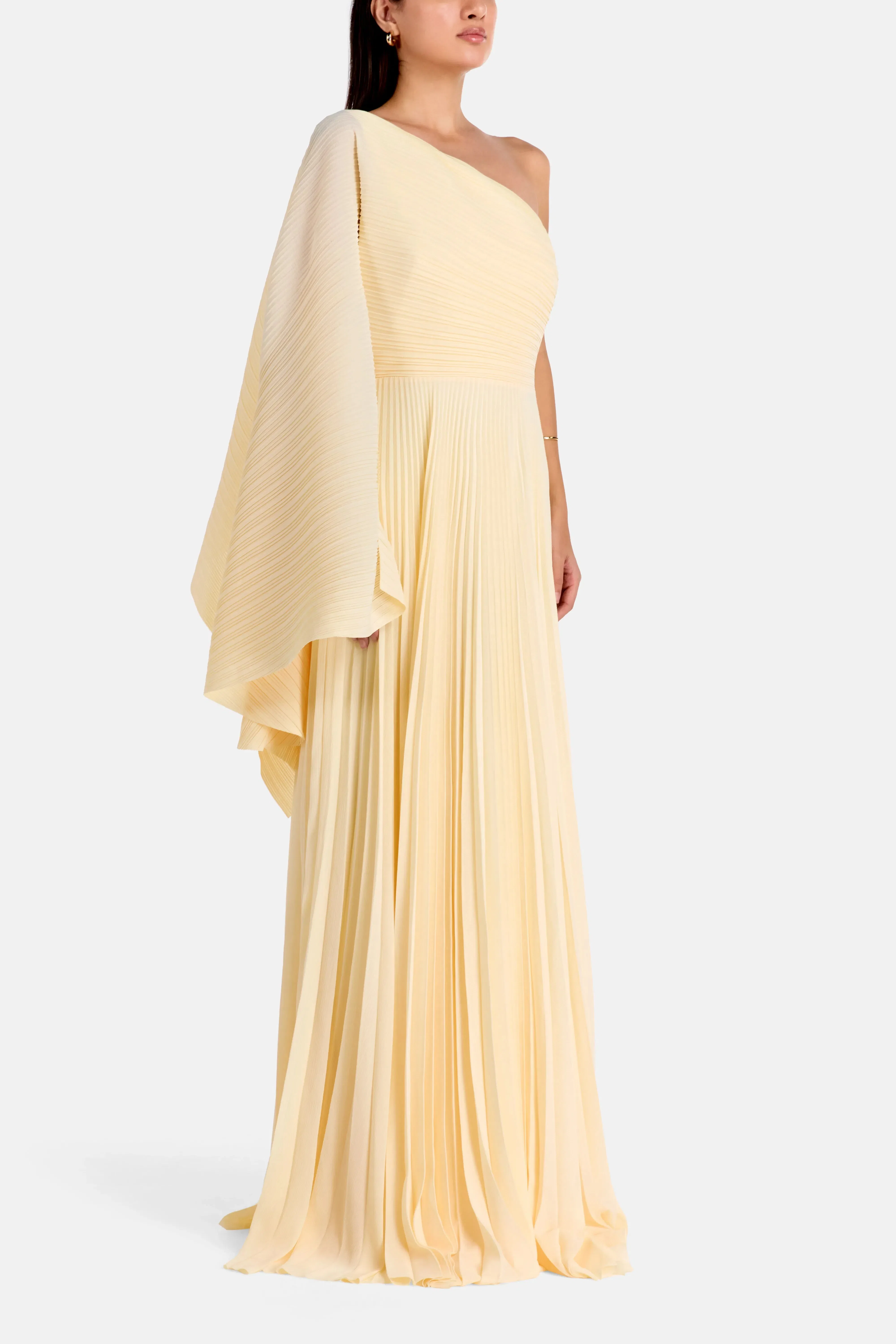 Solace London Maci One Shoulder Evening Dress in White