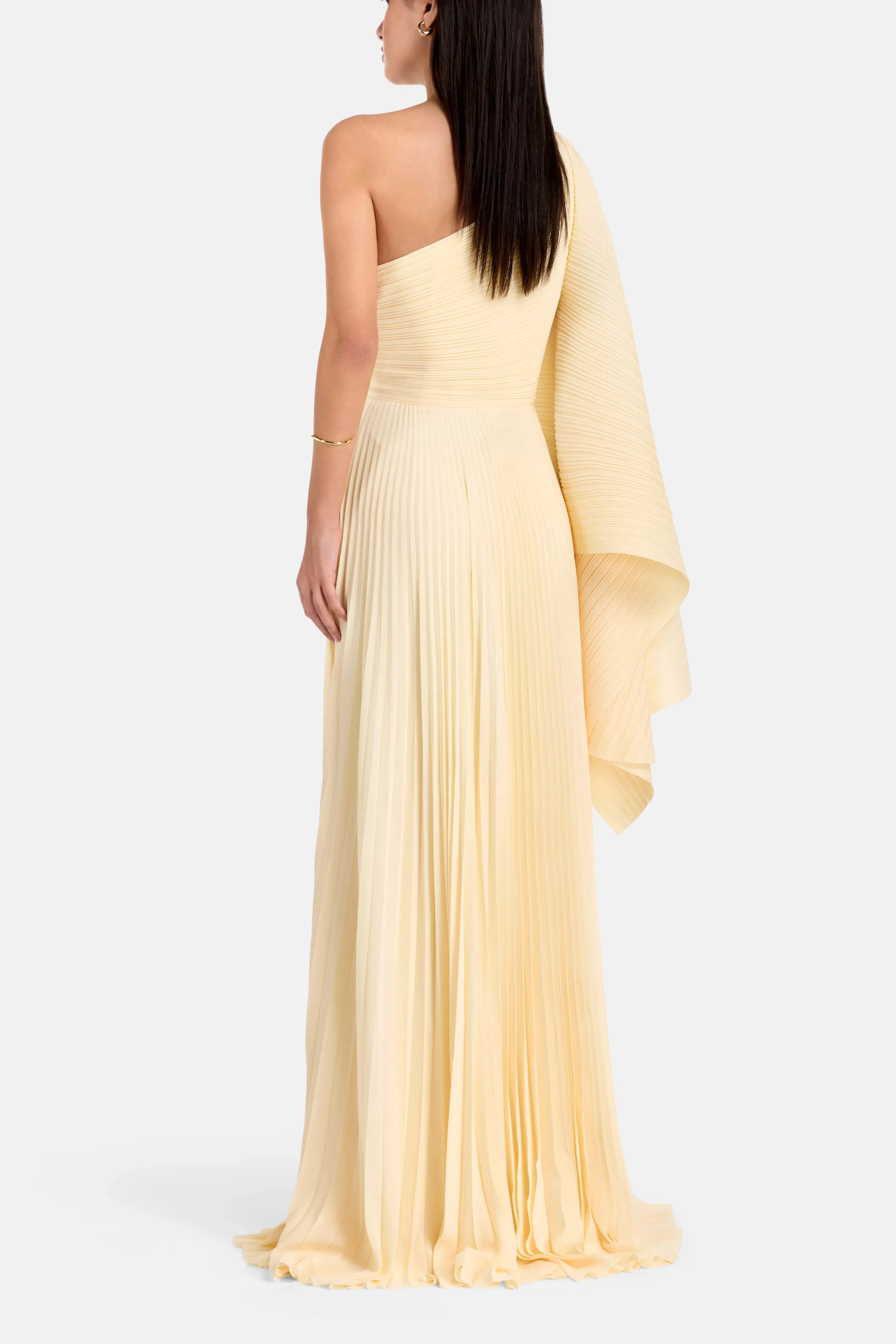 Solace London Maci One Shoulder Evening Dress in White