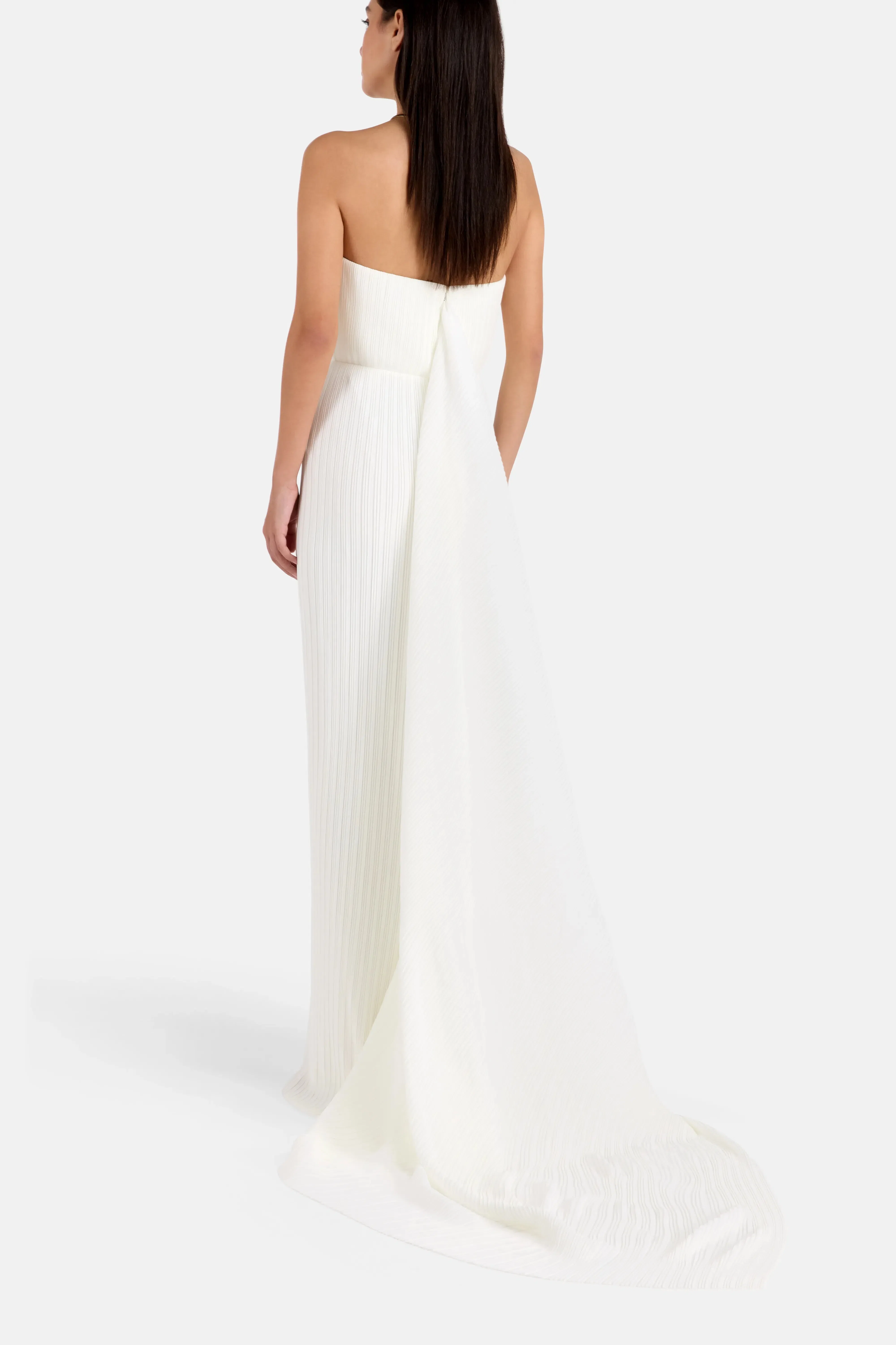 Solace London Harlee Strapless Evening Gown in White