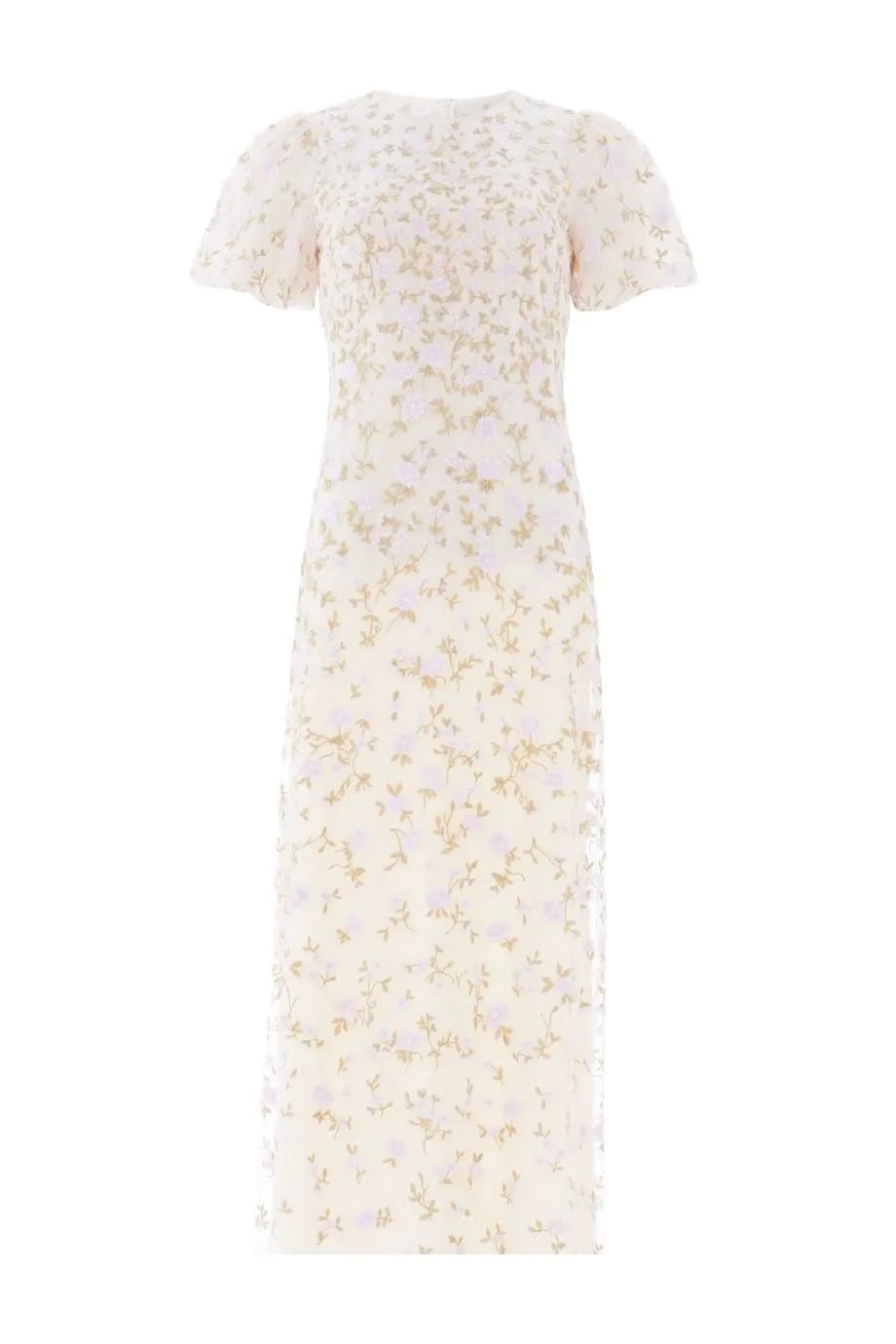 Needle & Thread Lea Ditsy Floral Evening Dress in Cream