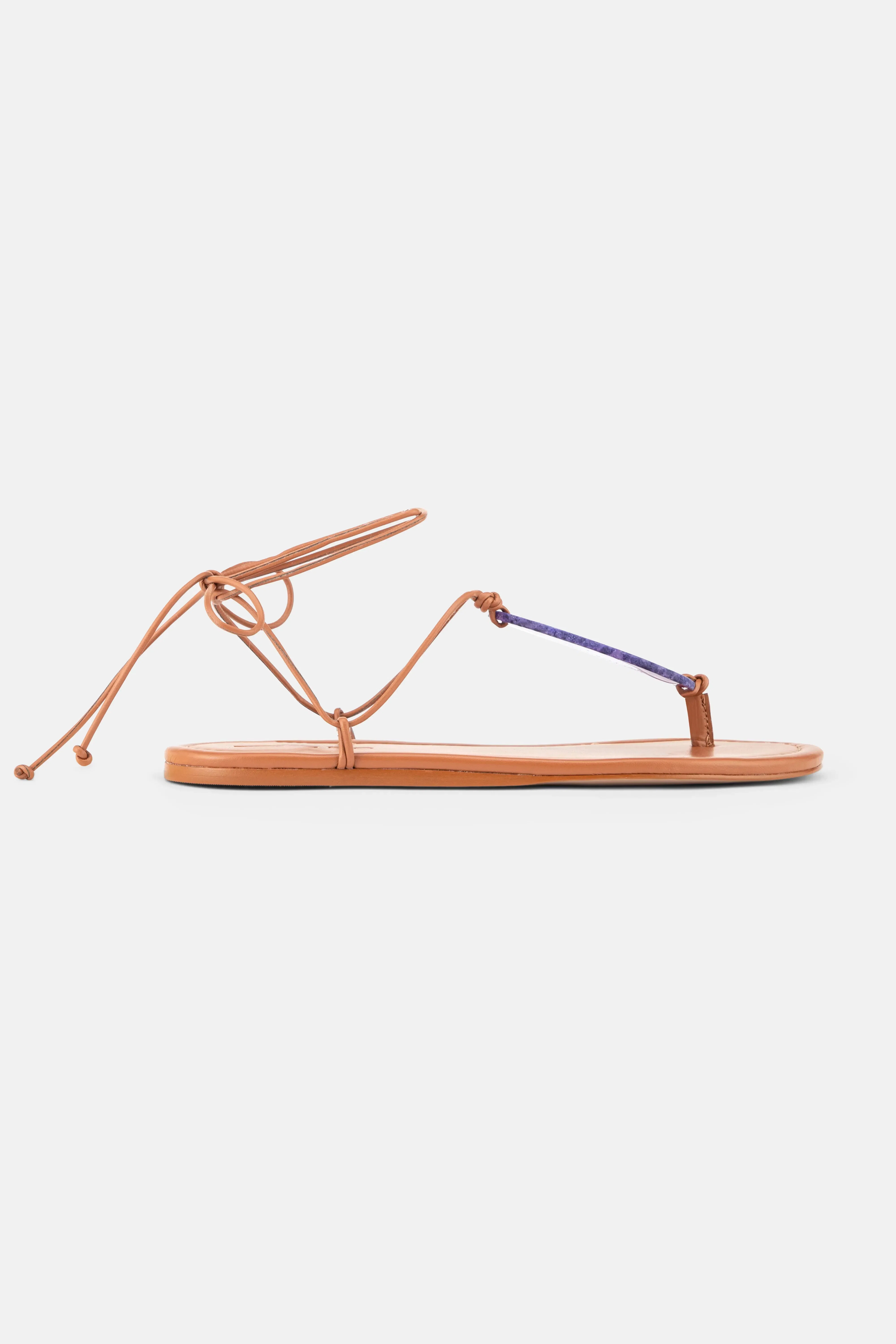 FARM Rio Stone Flat Sandals in Brown