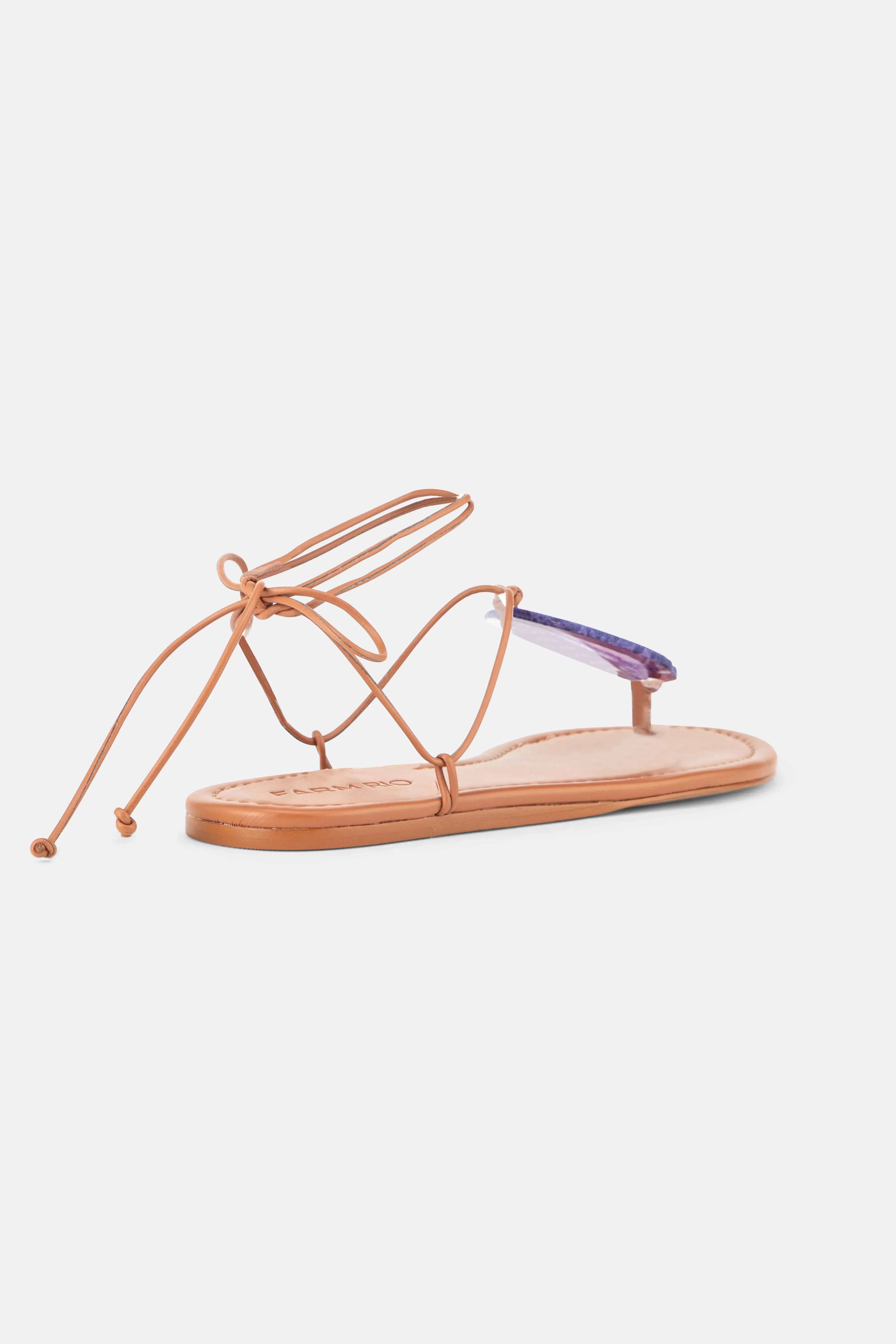 FARM Rio Stone Flat Sandals in Brown