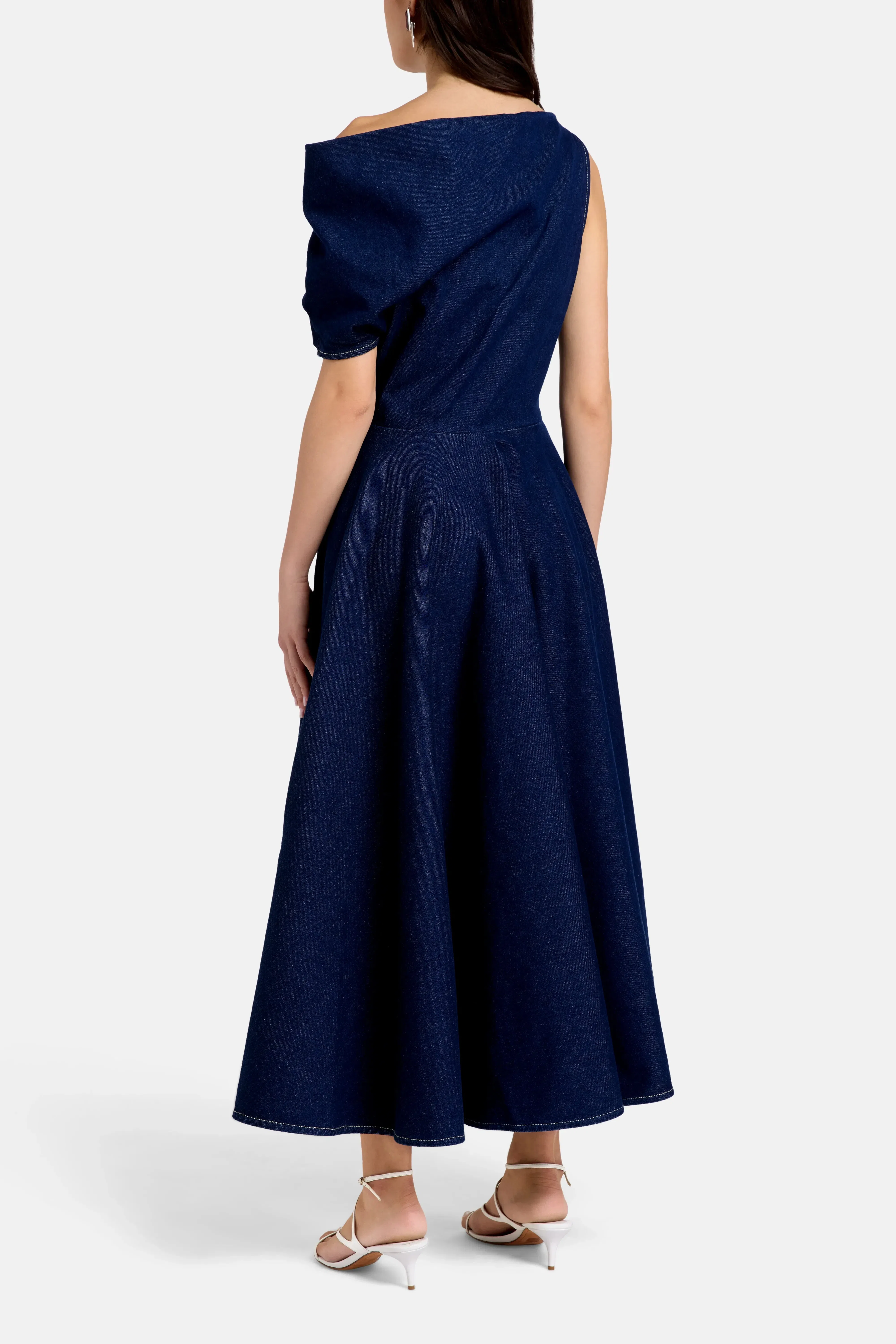 Marques'Almeida Indigo Denim Cotton Sleeveless Midi Dress in Blue