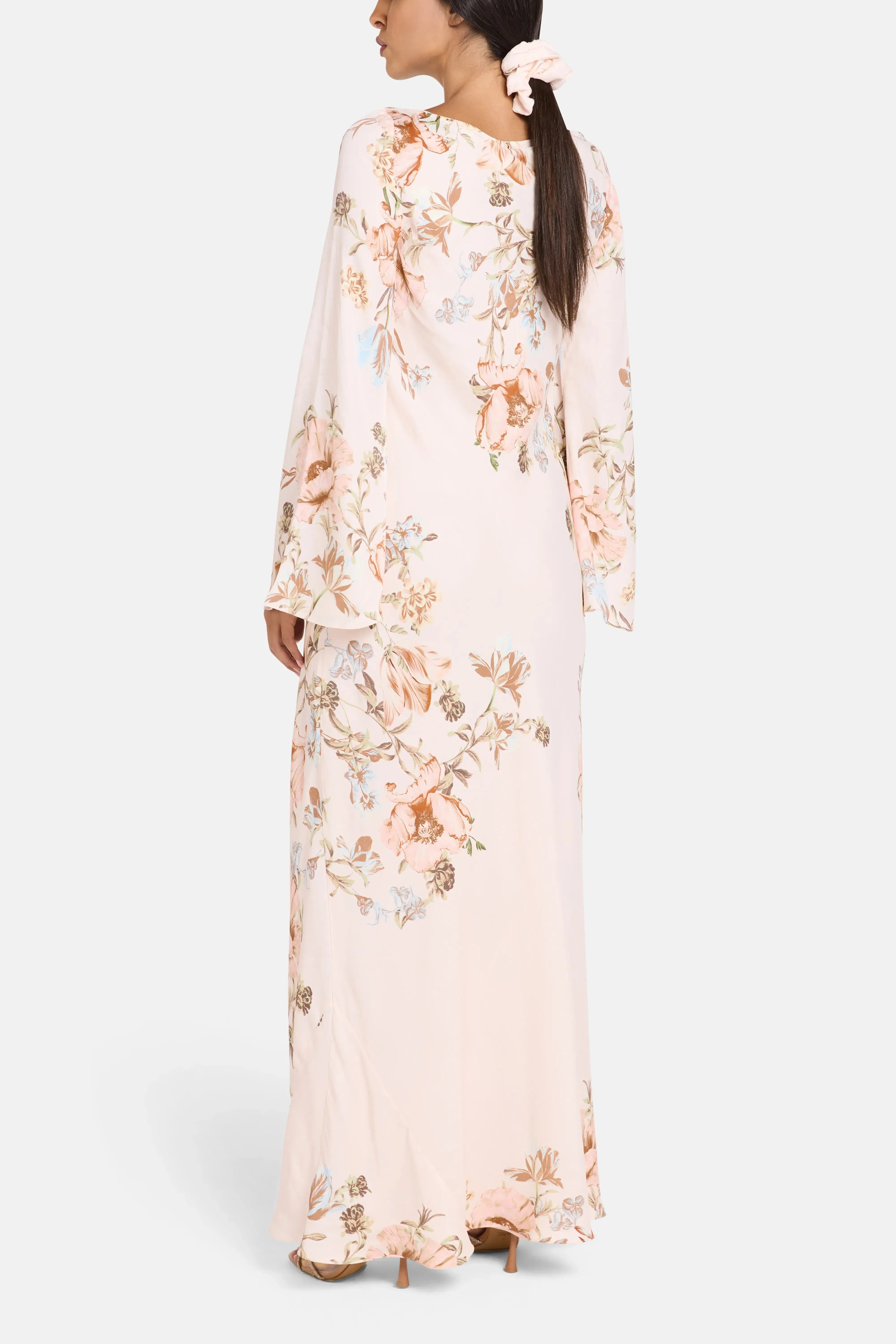 Hemant And Nandita Ezra Floral Maxi Dress in Beige