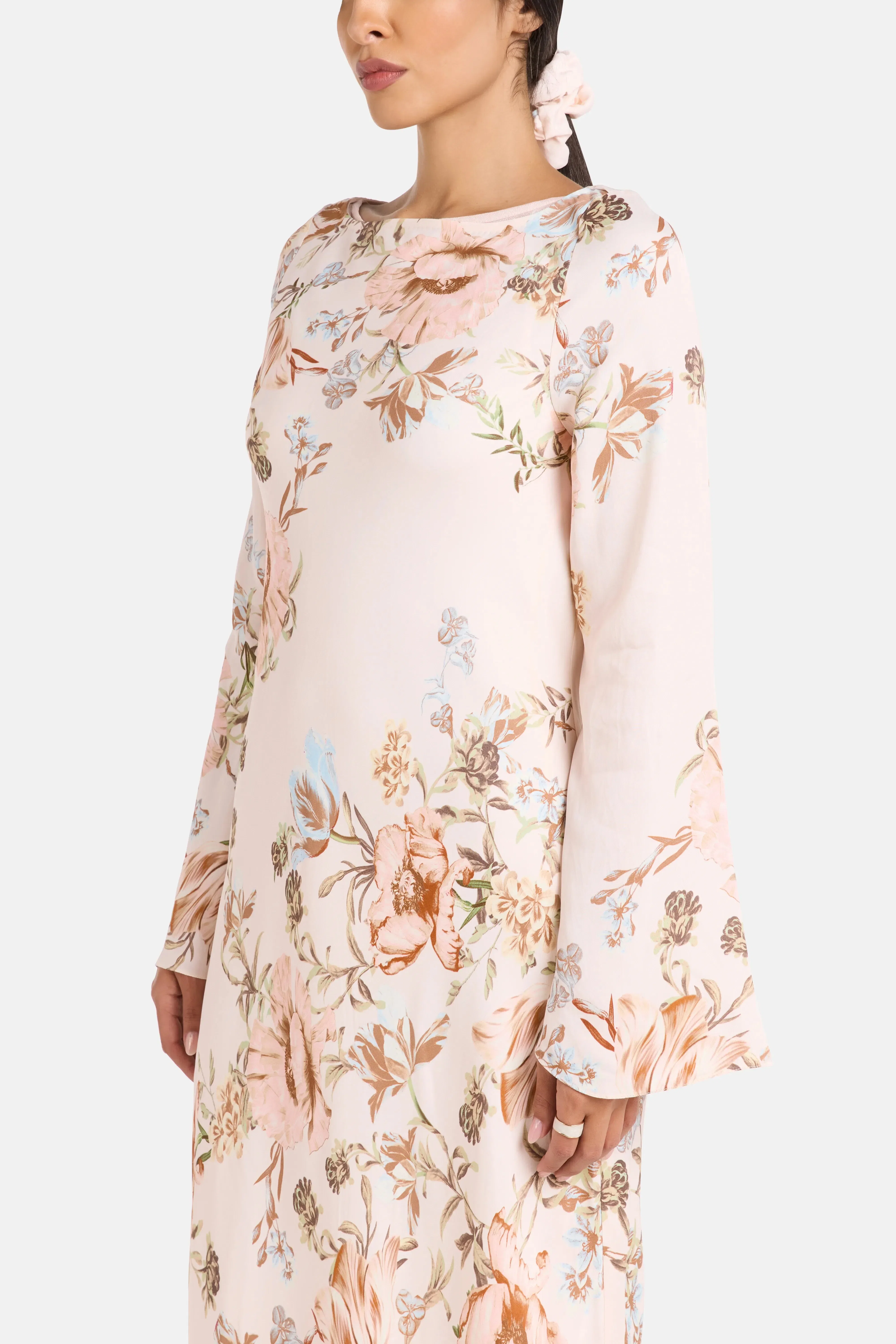 Hemant And Nandita Ezra Floral Maxi Dress in Beige