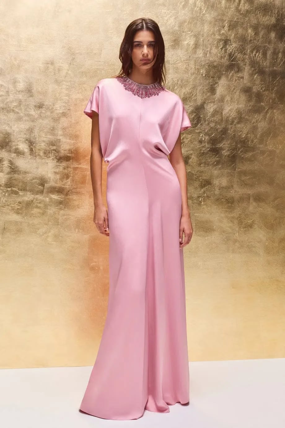Jenny Packham Novak Embellished Evening Dress in Pink