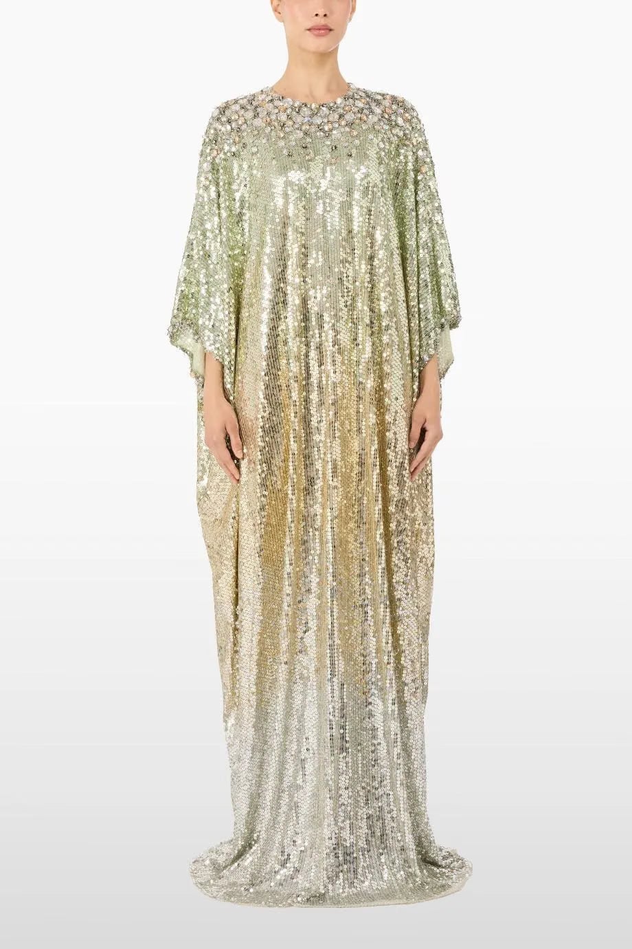Jenny Packham Fontaine Embellished Evening Dress in Green