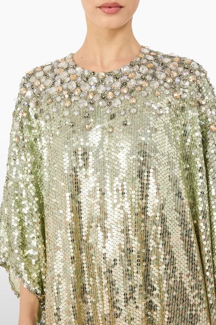 Jenny Packham Fontaine Embellished Evening Dress in Green
