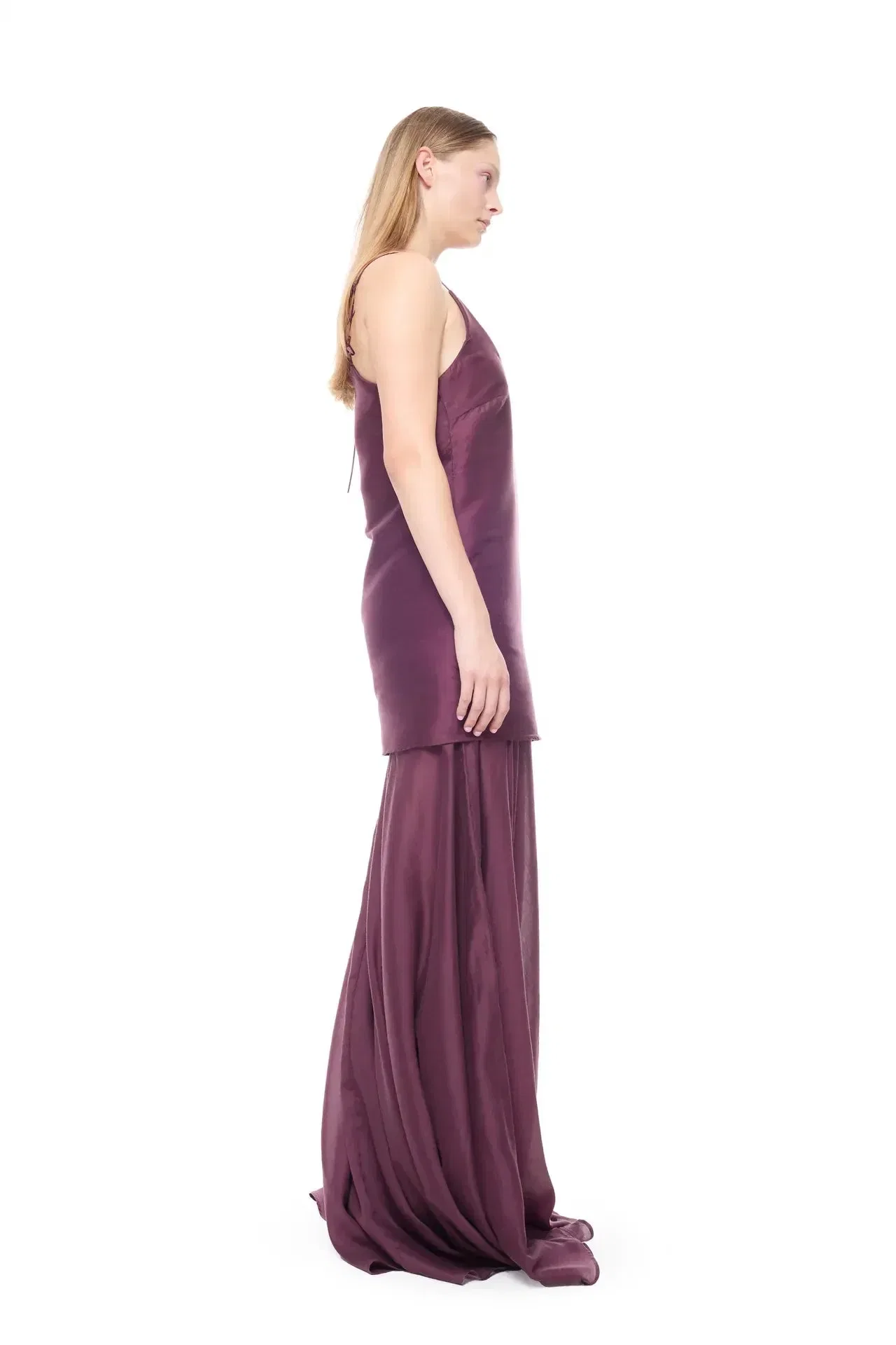 Marques'Almeida Double Layered Sleeveless Maxi Dress in Burgundy