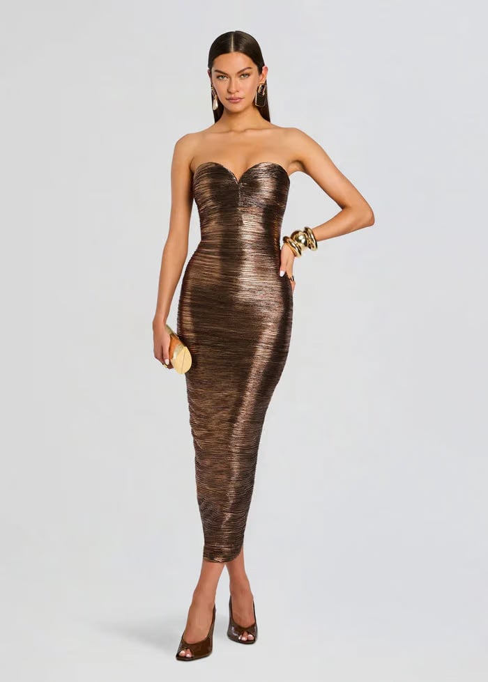 Retrofete Calypsa Evening Dress in Brown