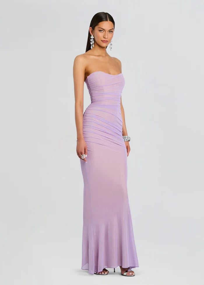 Retrofete Quintessa Mesh Maxi Dress in Purple