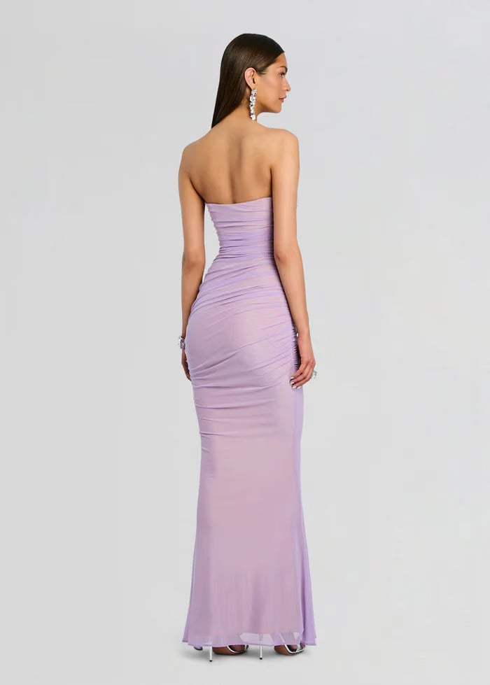 Retrofete Quintessa Mesh Maxi Dress in Purple