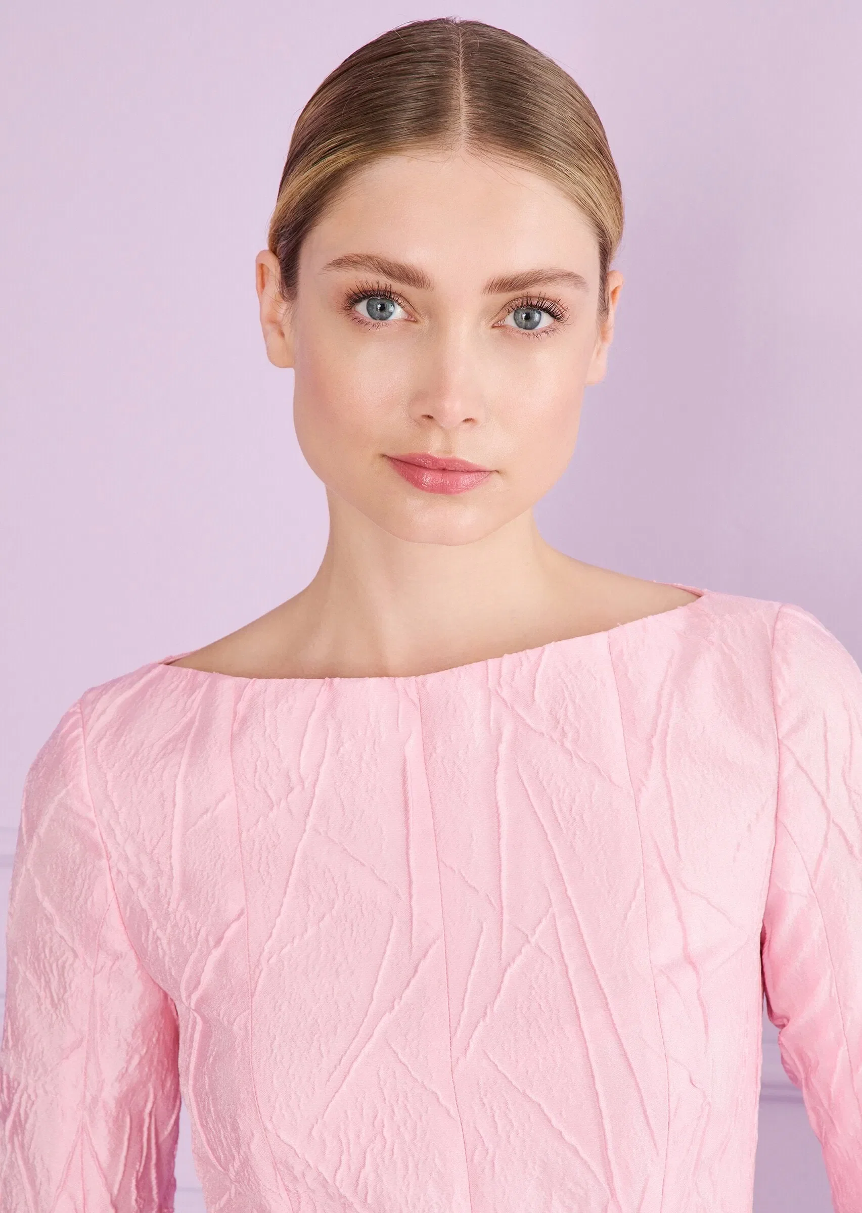 Talbot Runhof Mikado Jacquard Midi Dress in Pink