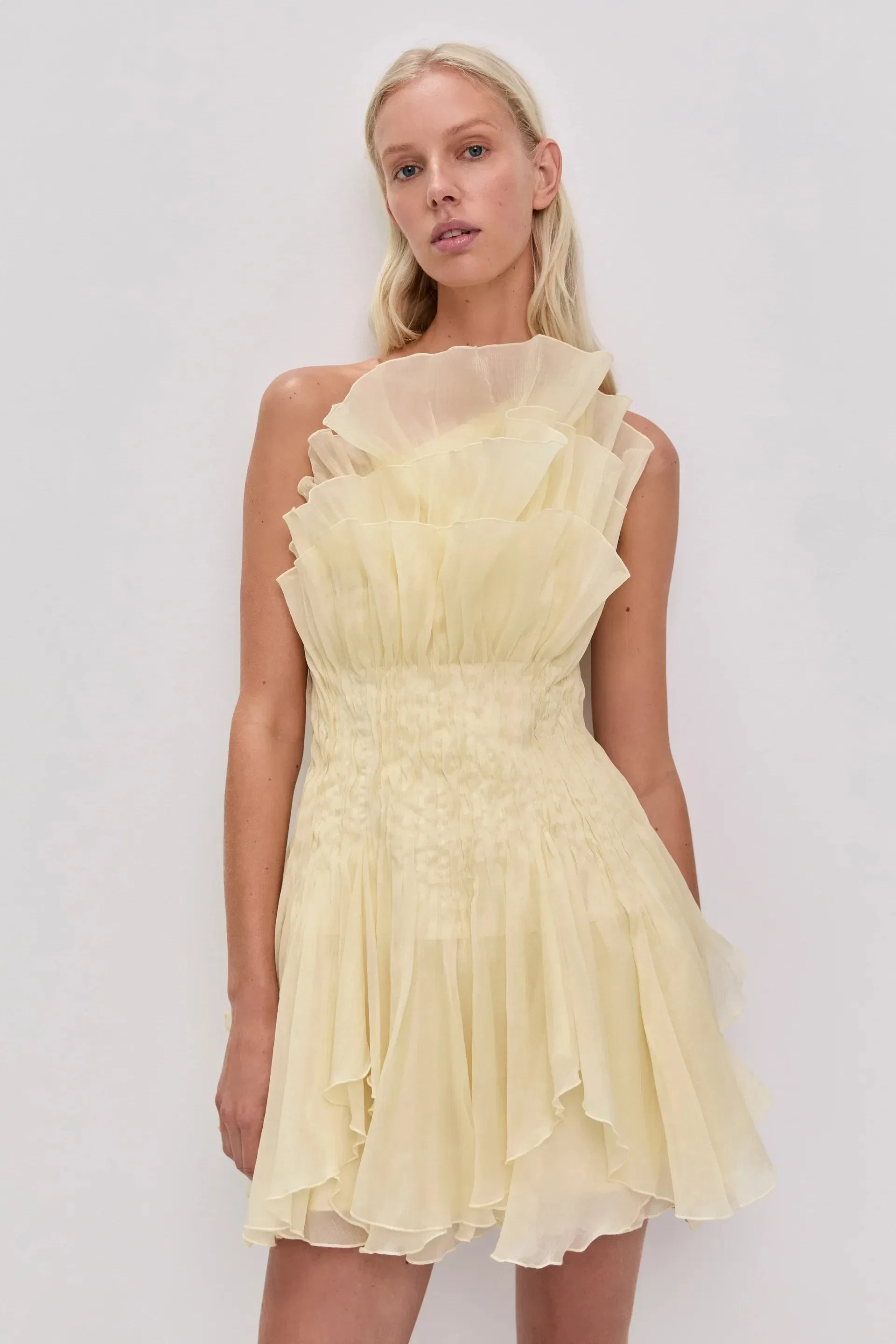 Aje Nisha Sleeveless Mini Dress in Yellow