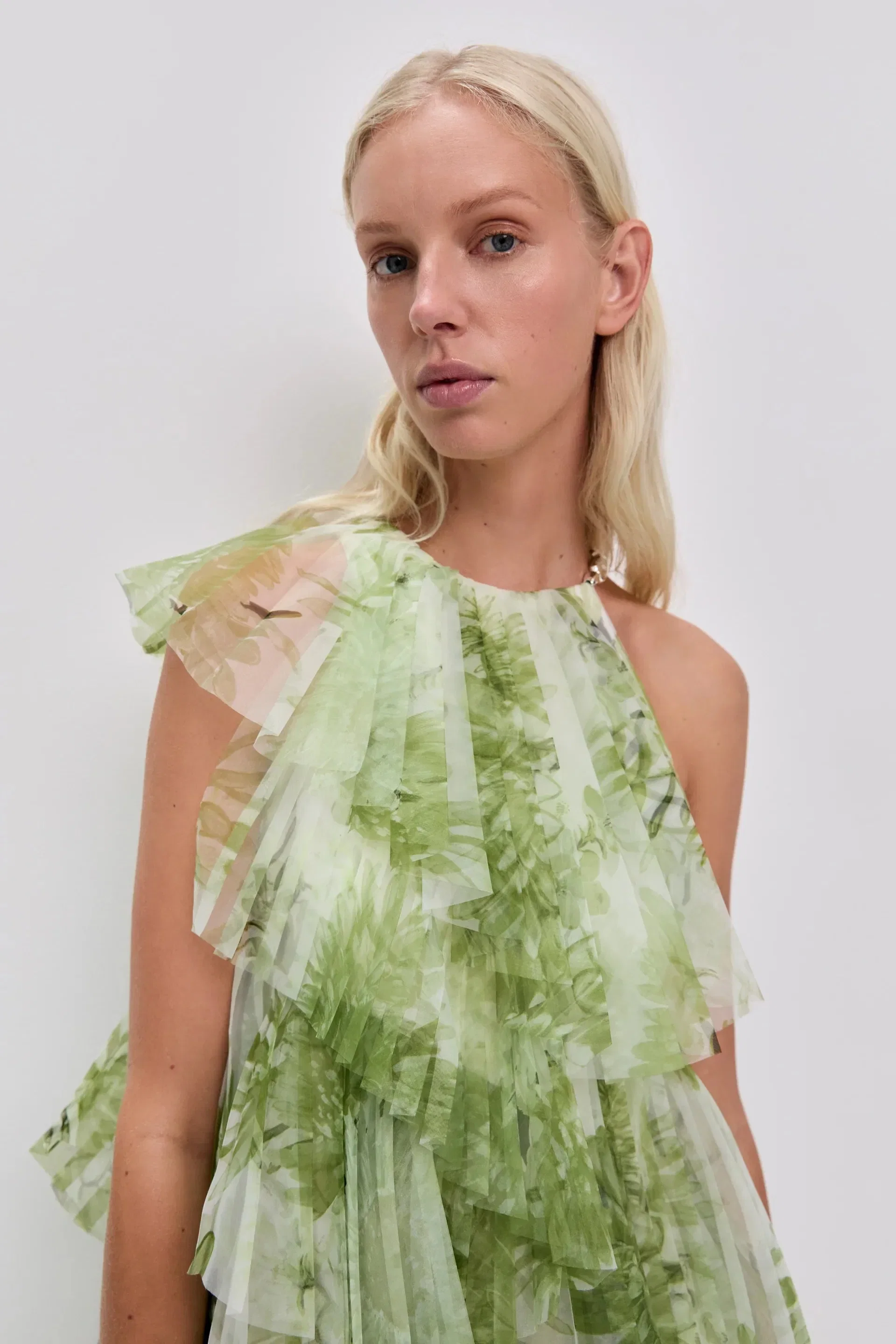Aje Westlyn Floral Ruffles Sleeveless Maxi Dress in White