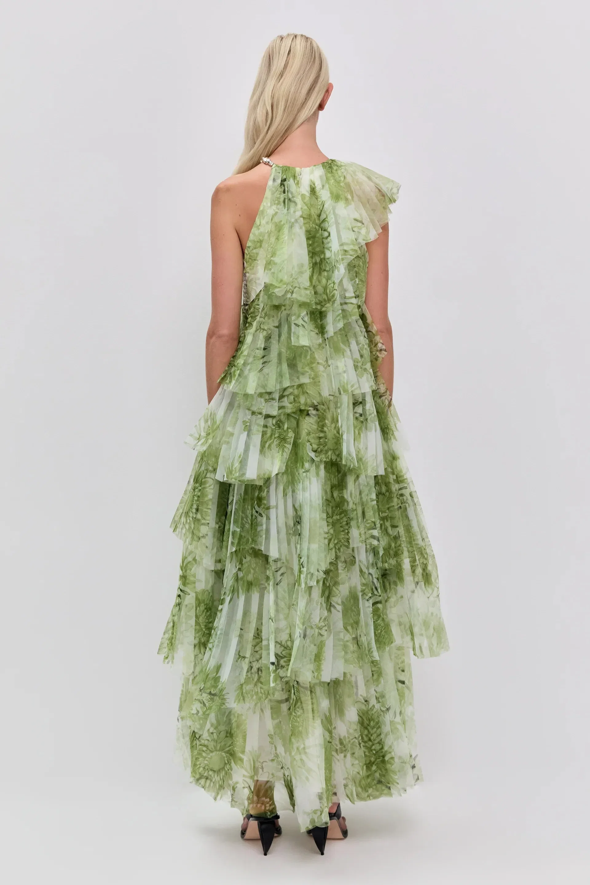 Aje Westlyn Floral Ruffles Sleeveless Maxi Dress in White