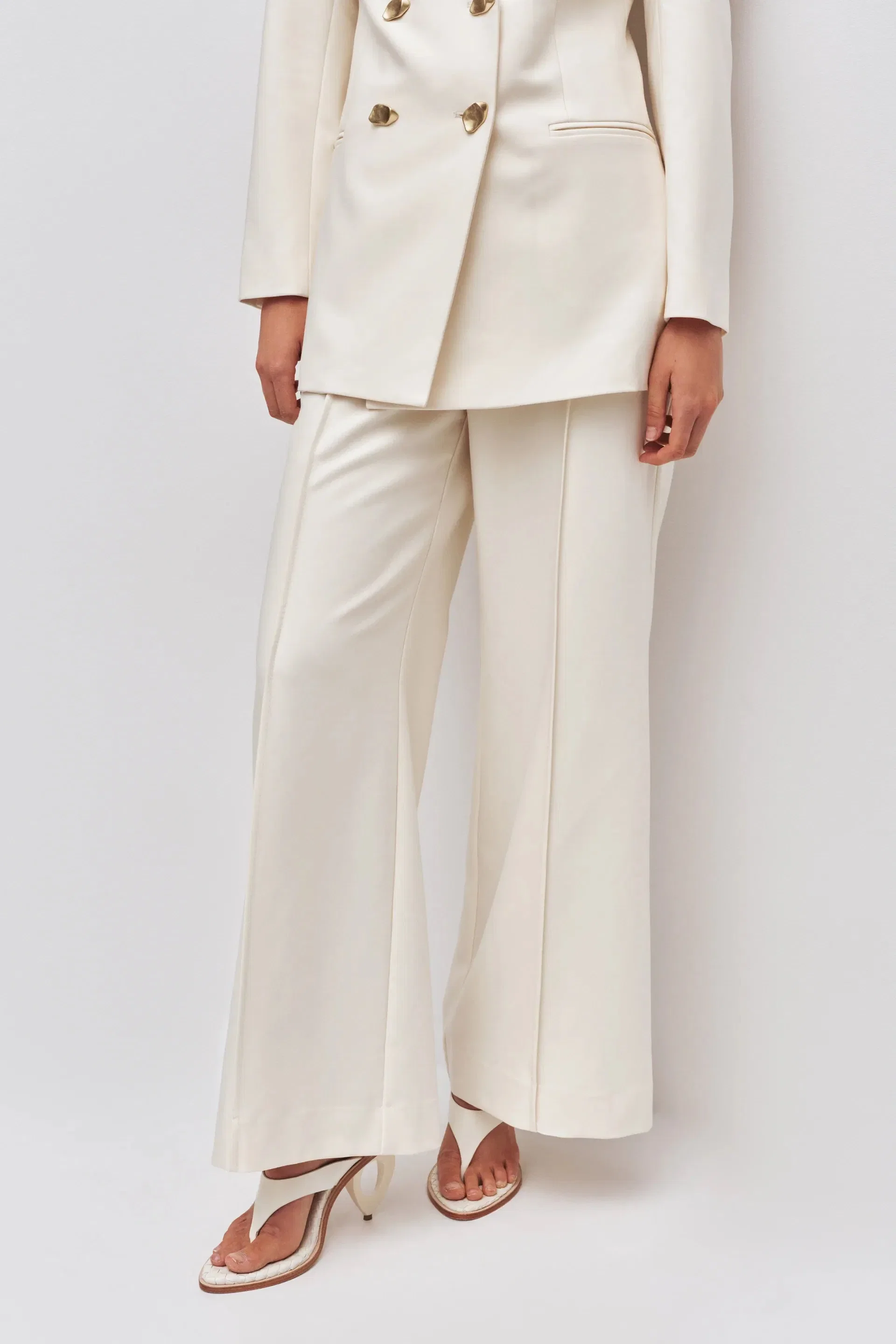 Aje Vortex Wide Legged Trousers in Cream