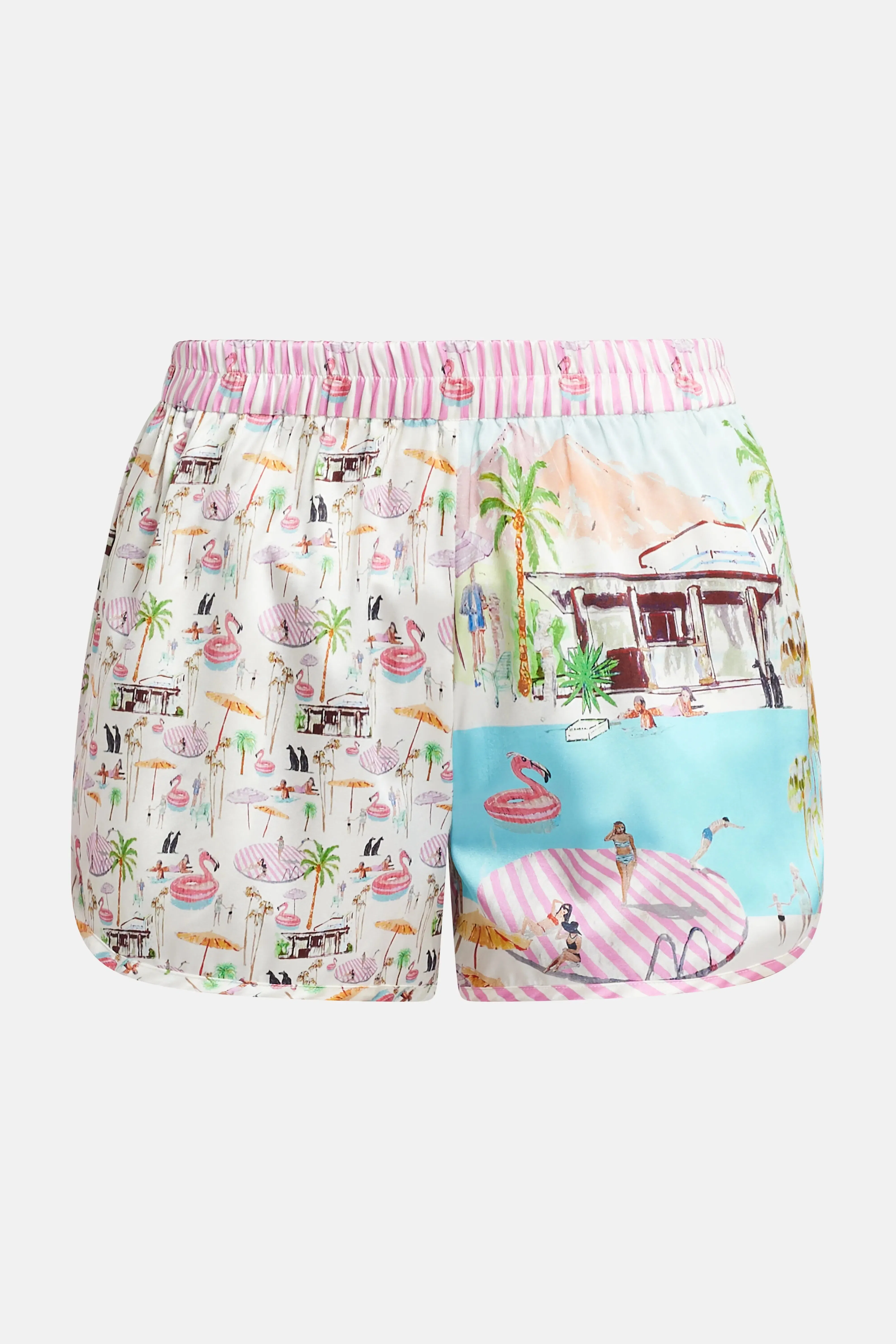 Jessica Russell Flint Flamingo Club Silk Shorts in Pink