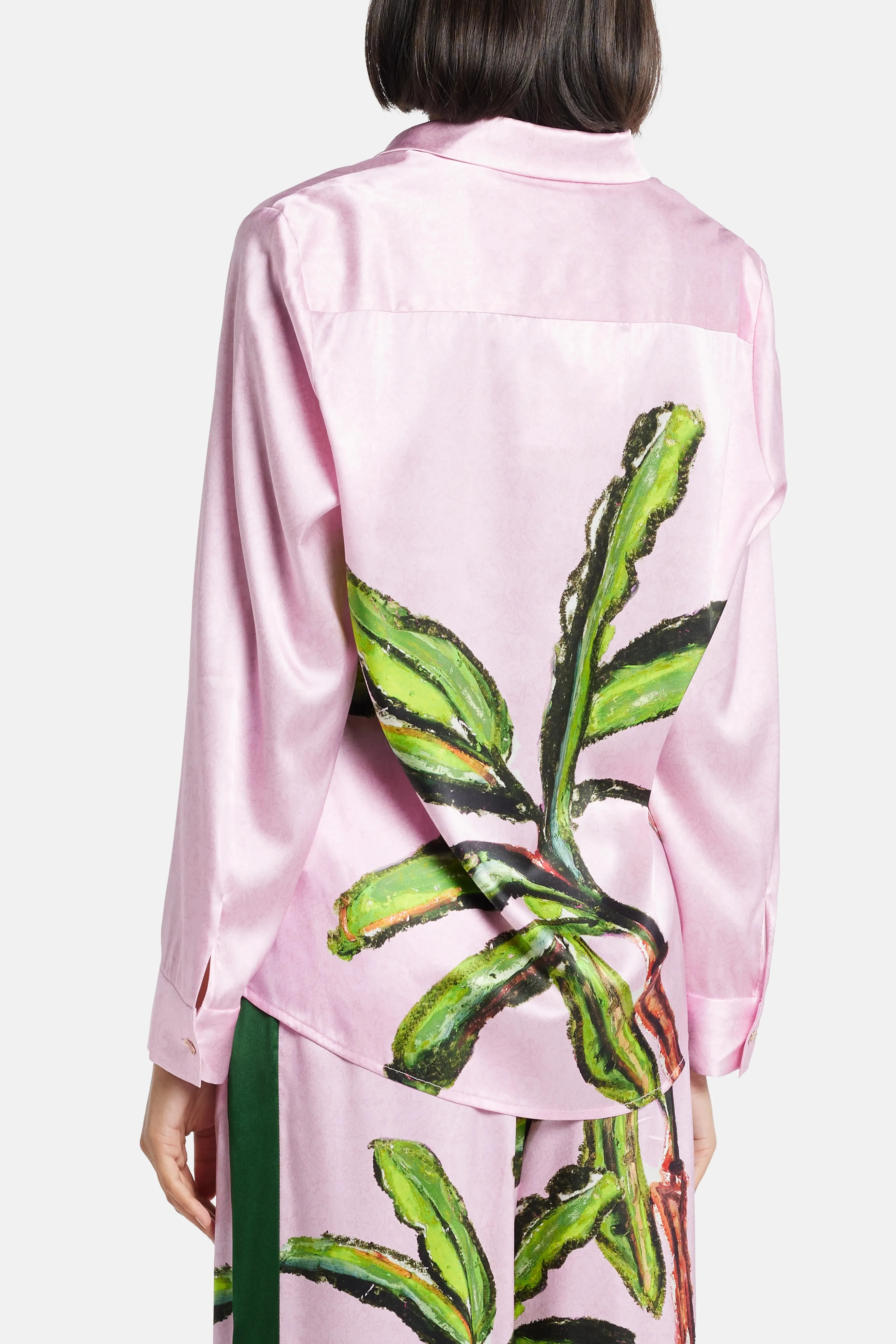 Jessica Russell Flint Kumulau Classic Silk Shirt in Pink