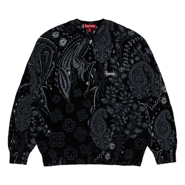 Supreme Printed Paisley Sweater Black