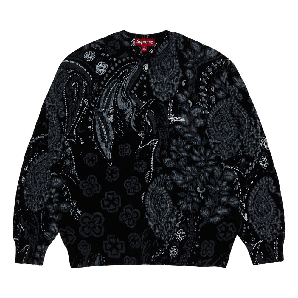 Supreme Printed Paisley Sweater Black