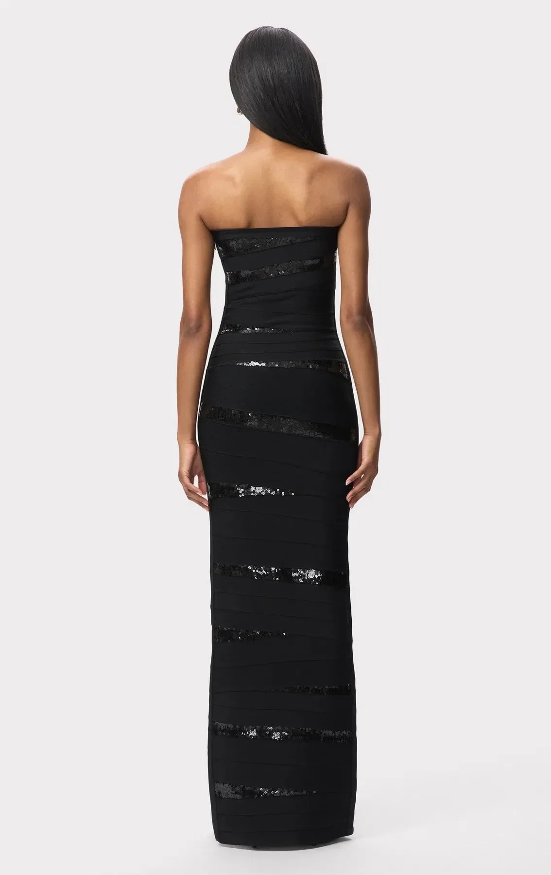 Hervé Léger Chiara Bandage Knit Maxi Dress in Black