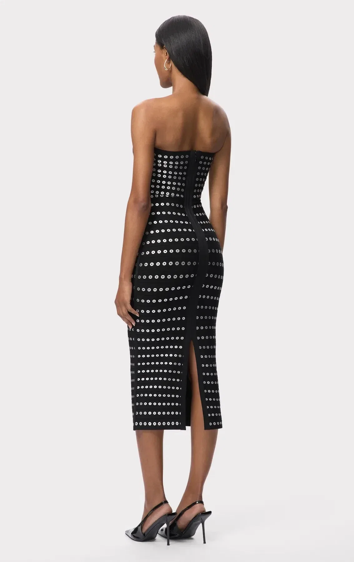 Hervé Léger Eira Bandage Knit Midi Dress in Black