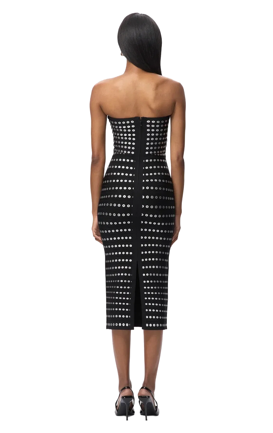 Hervé Léger Eira Bandage Knit Midi Dress in Black