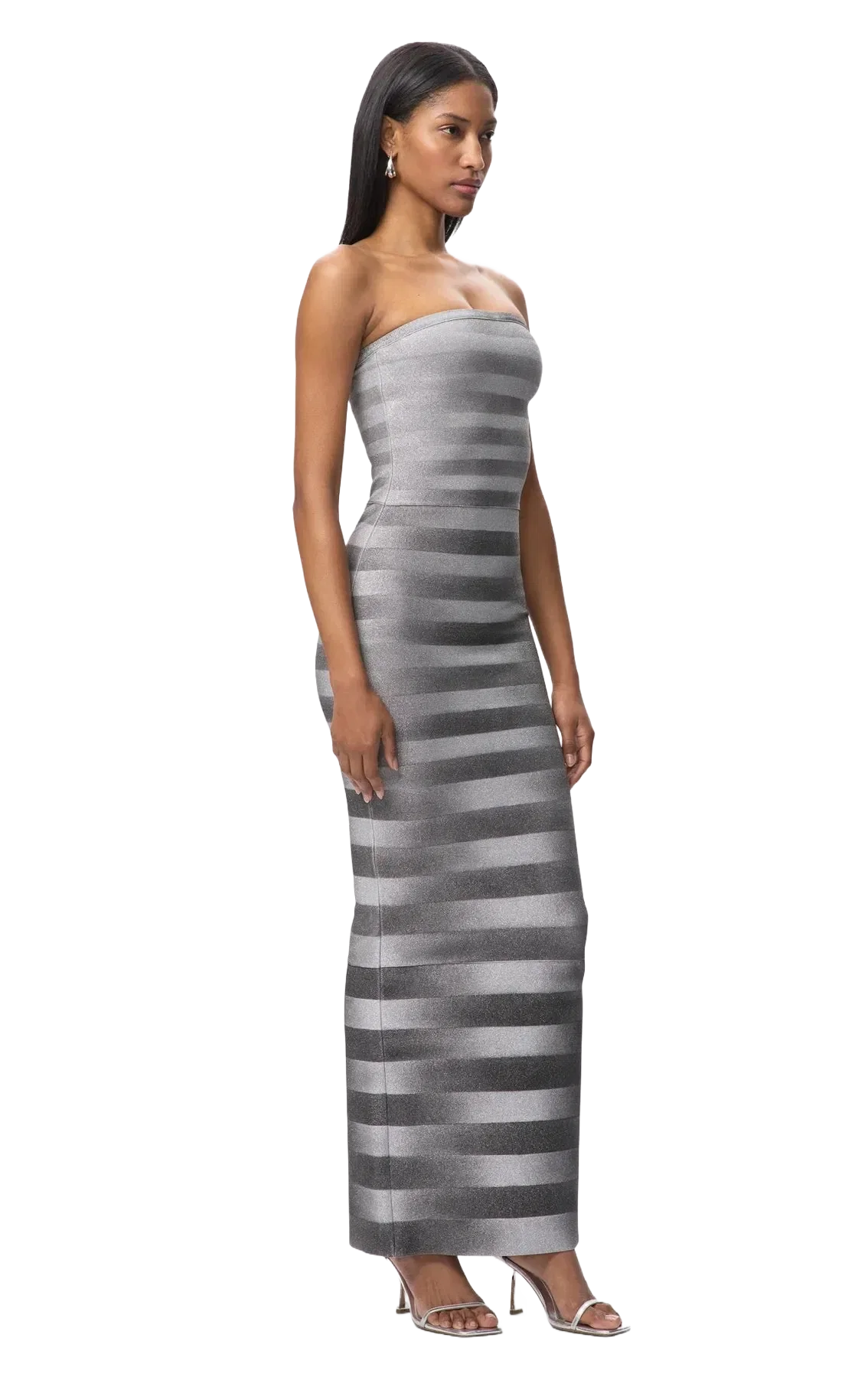 Hervé Léger Nia Bandage Knit Maxi Dress in Gold