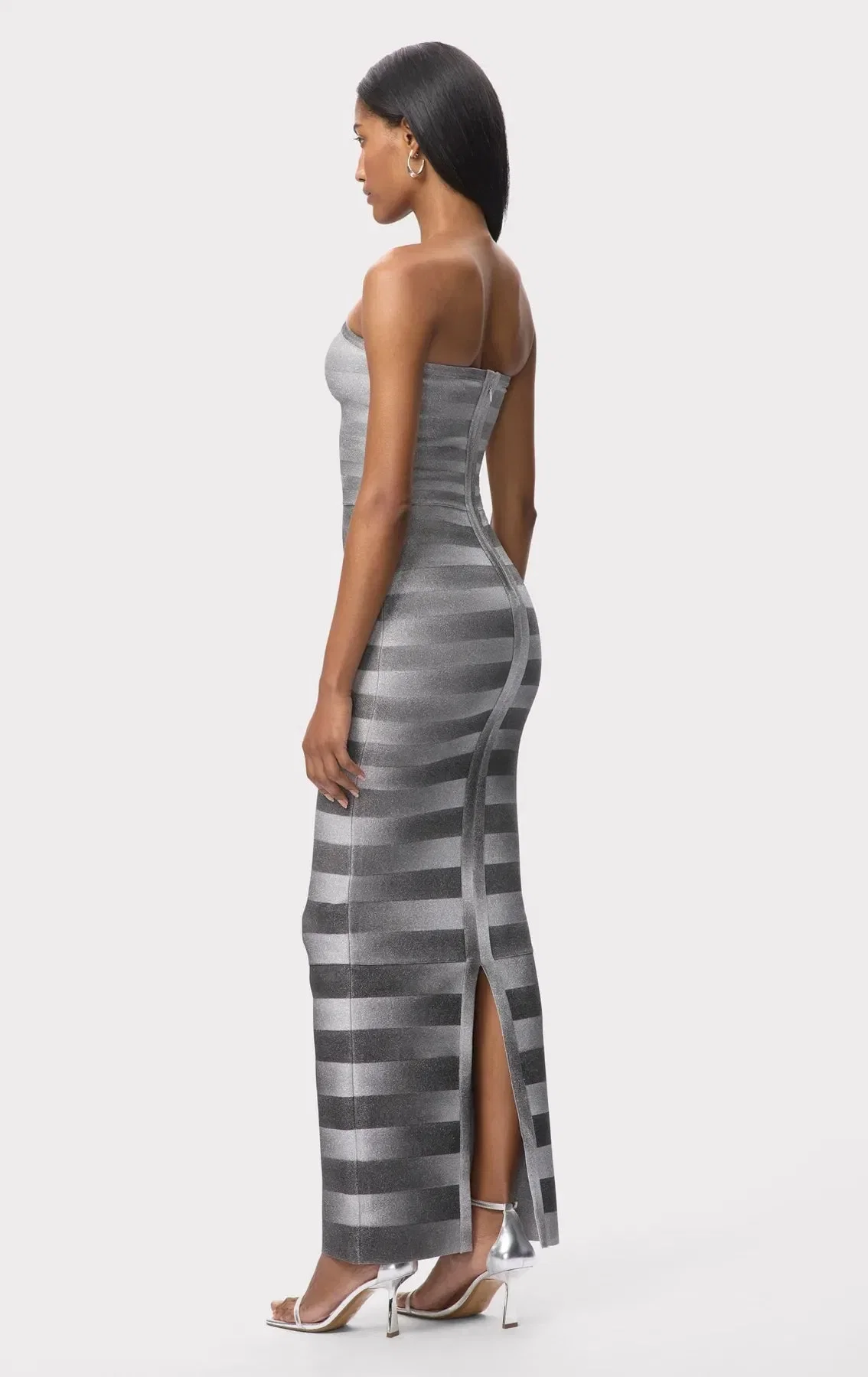 Hervé Léger Nia Bandage Knit Maxi Dress in Gold