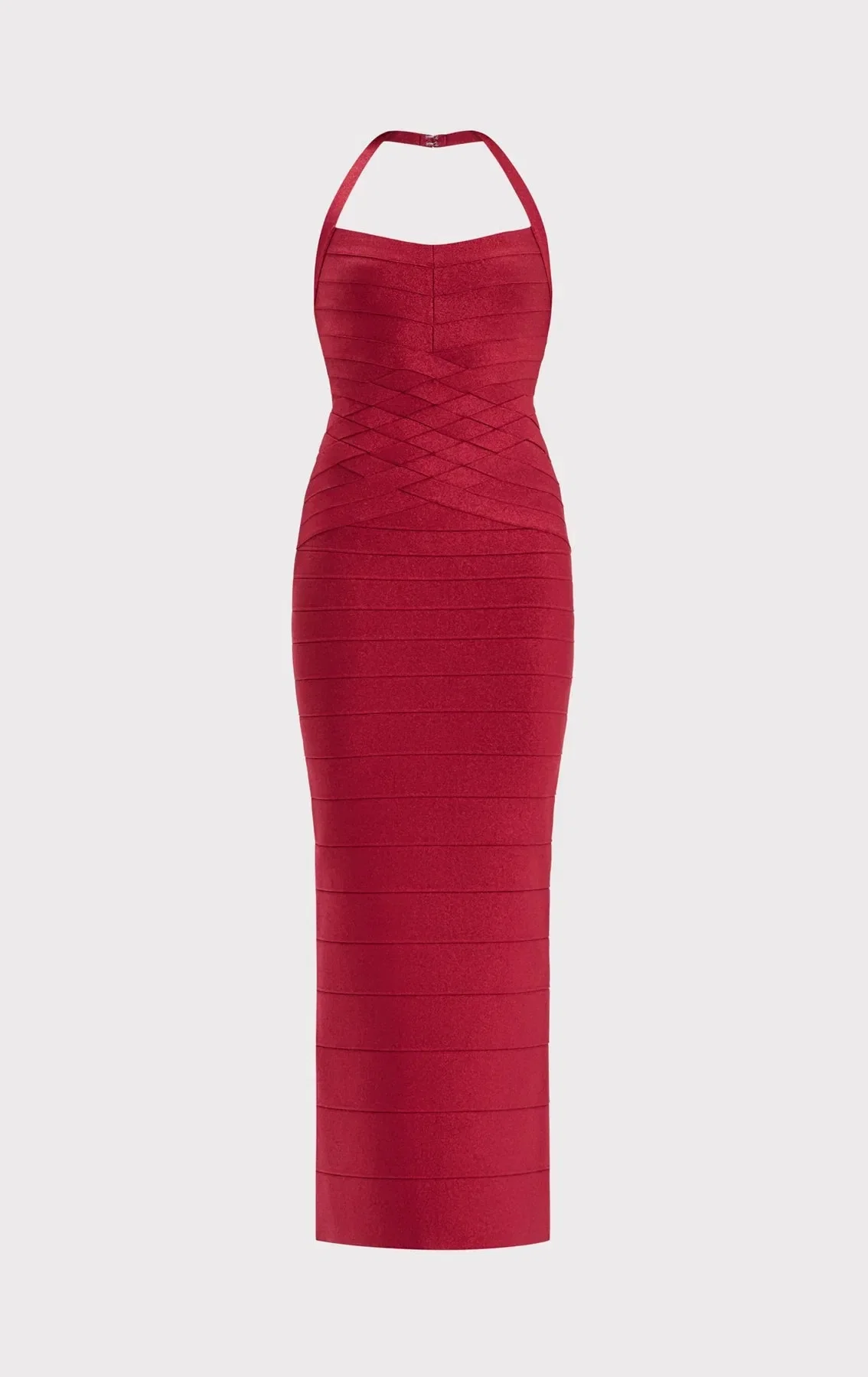 Hervé Léger Maxine Sleeveless Bandage Knit Maxi Dress in Red