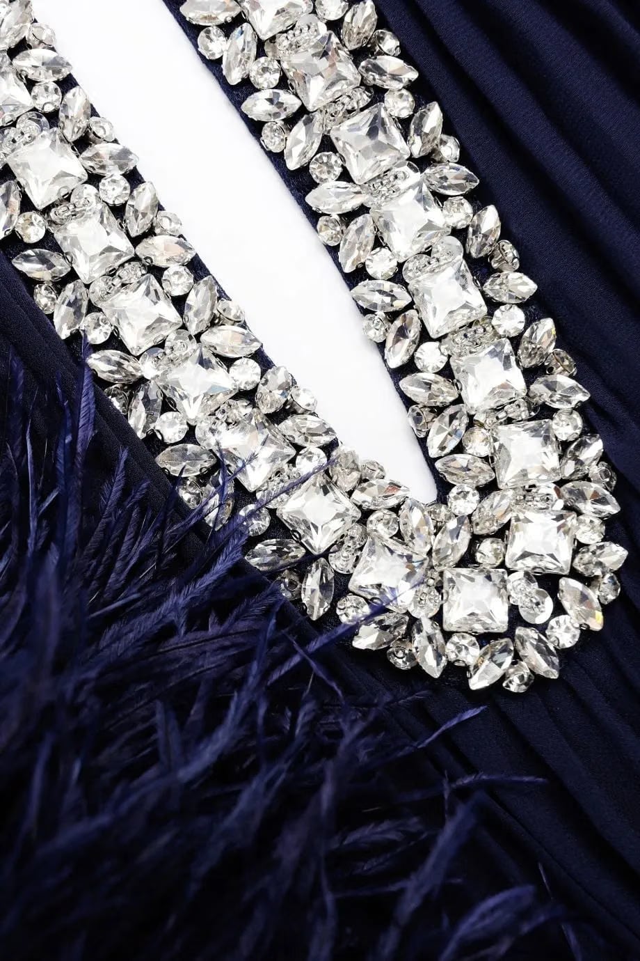 Self-Portrait Chiffon Feather Evening Dress in Blue