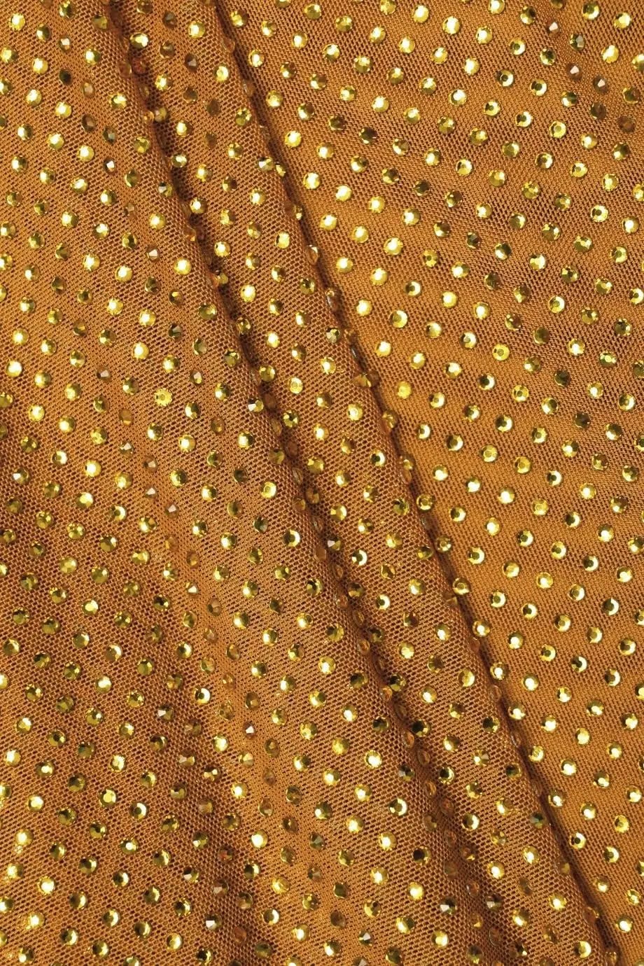 Self-Portrait Rhinestone Drape Evening Dress in Gold