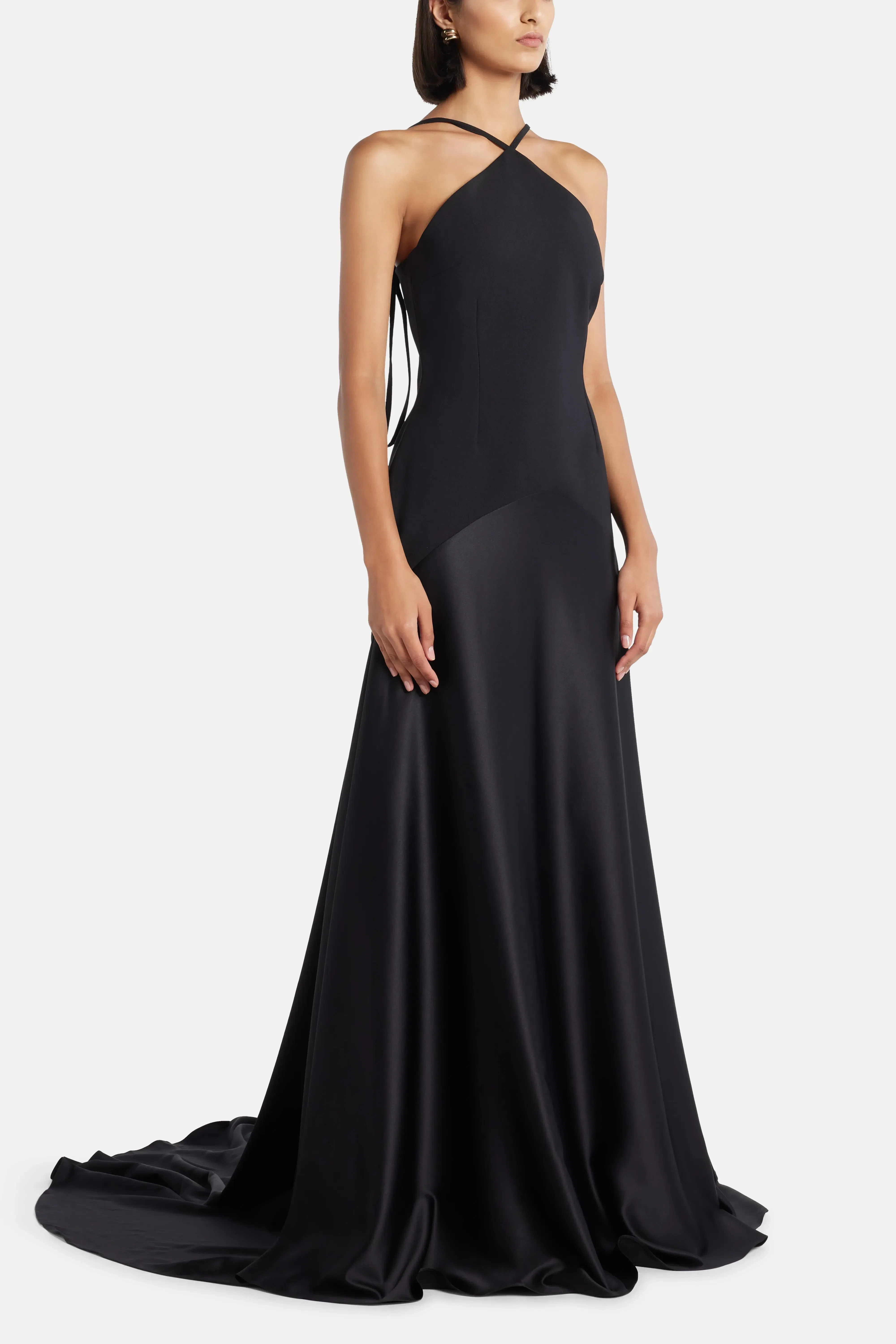 Solace London Florie Evening Gown in Black