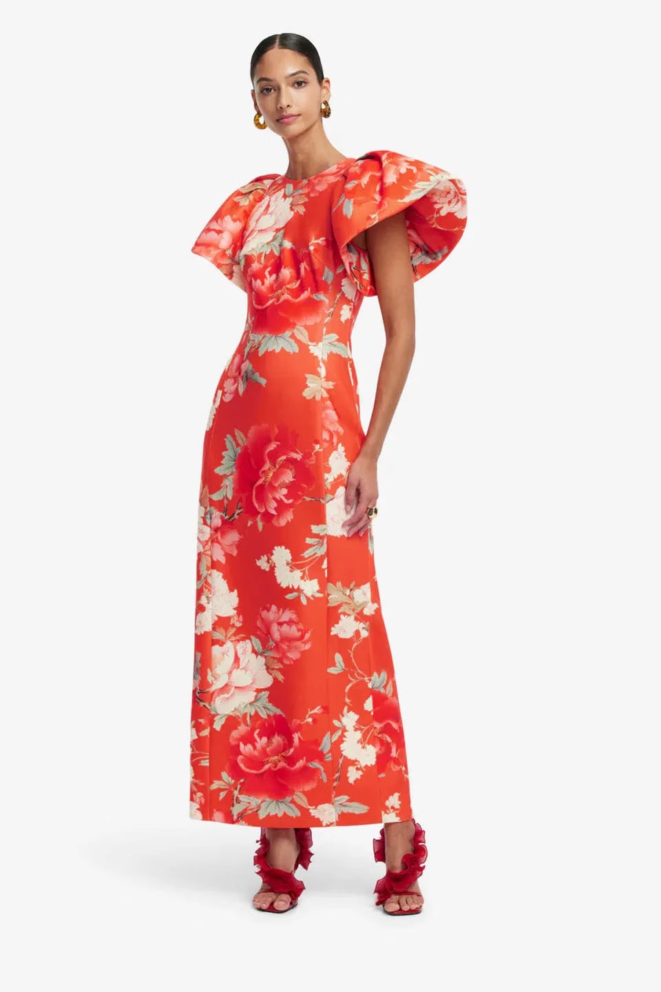 Leo Lin Lucinda Floral Maxi Dress in Orange