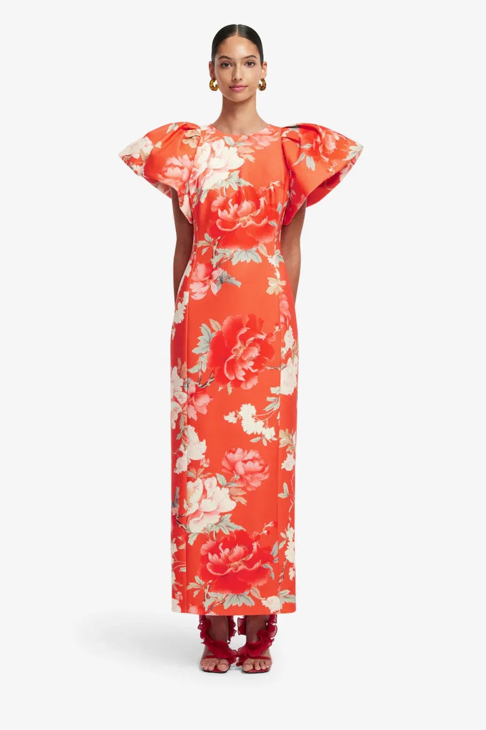 Leo Lin Lucinda Floral Maxi Dress in Orange