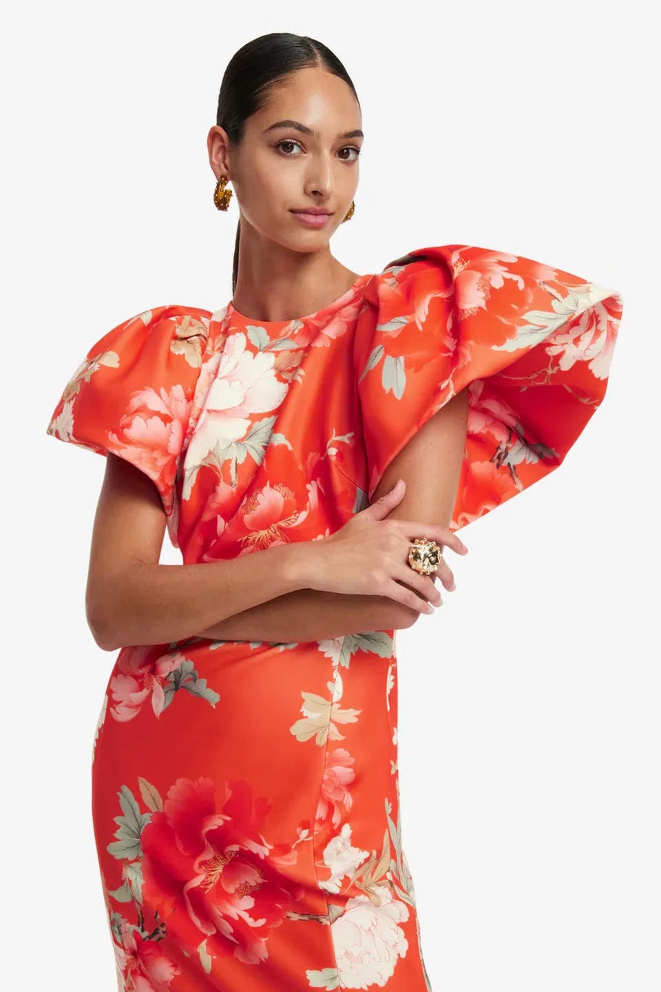 Leo Lin Lucinda Floral Maxi Dress in Orange