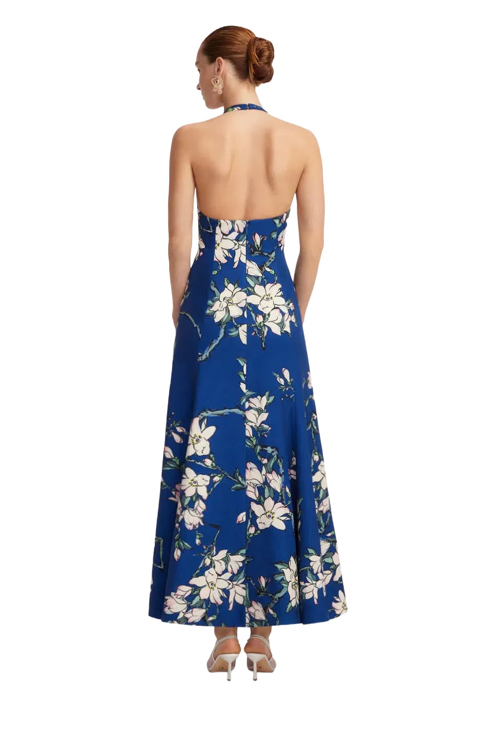 Leo Lin Juliette Floral Halter Neck Maxi Dress in Blue